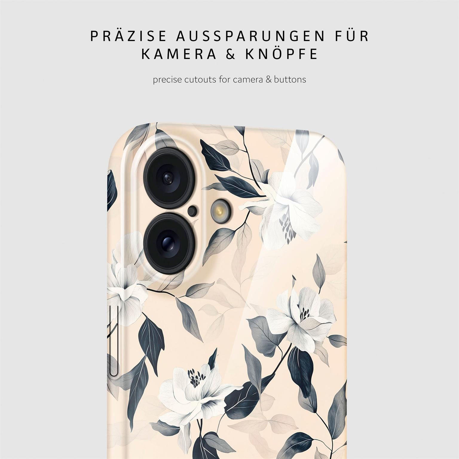 Flower Cover für iPhone 16 in der Farbe Eternal Garden (Blau)