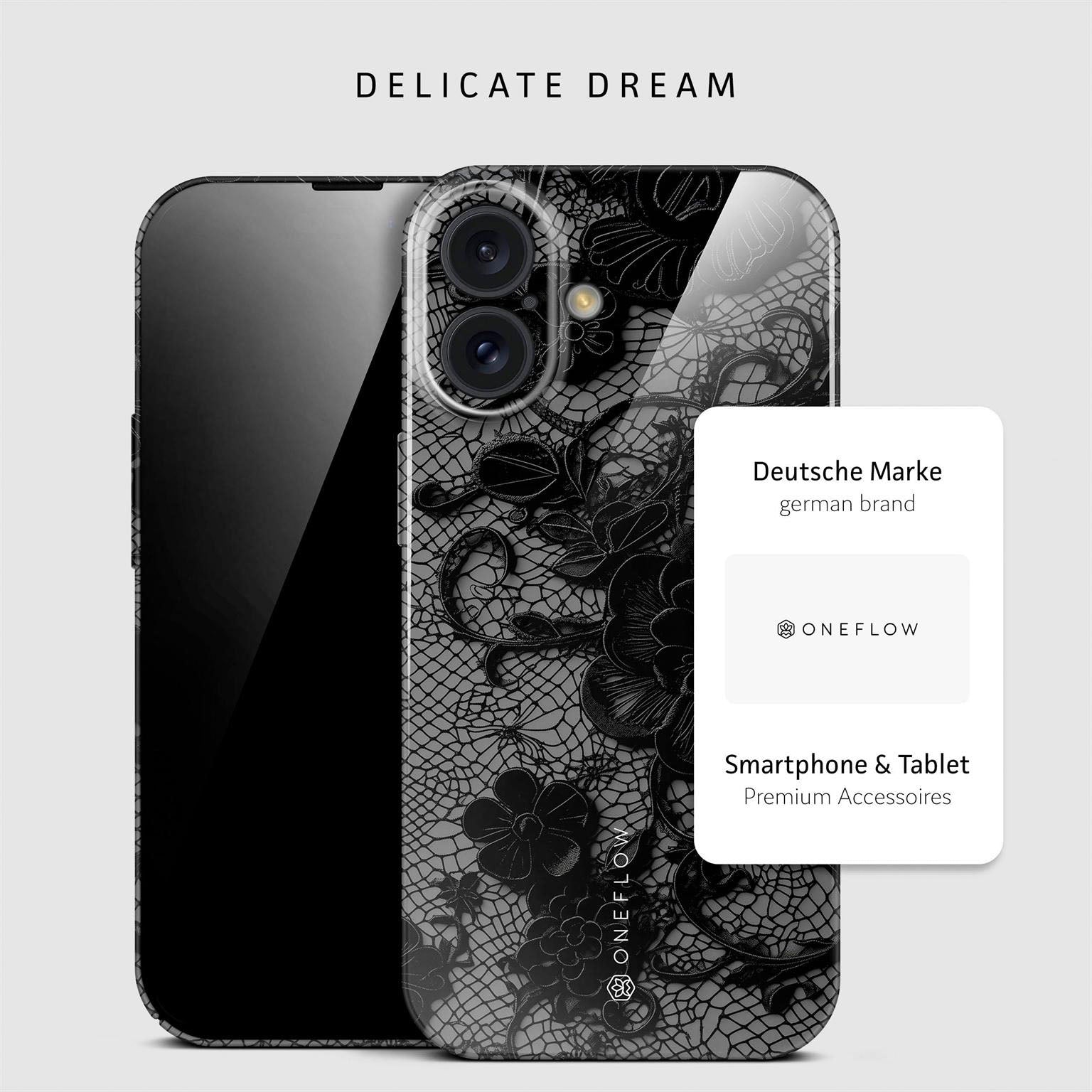 Splash Case für iPhone 16 in der Farbe Delicate Dream (Schwarz)