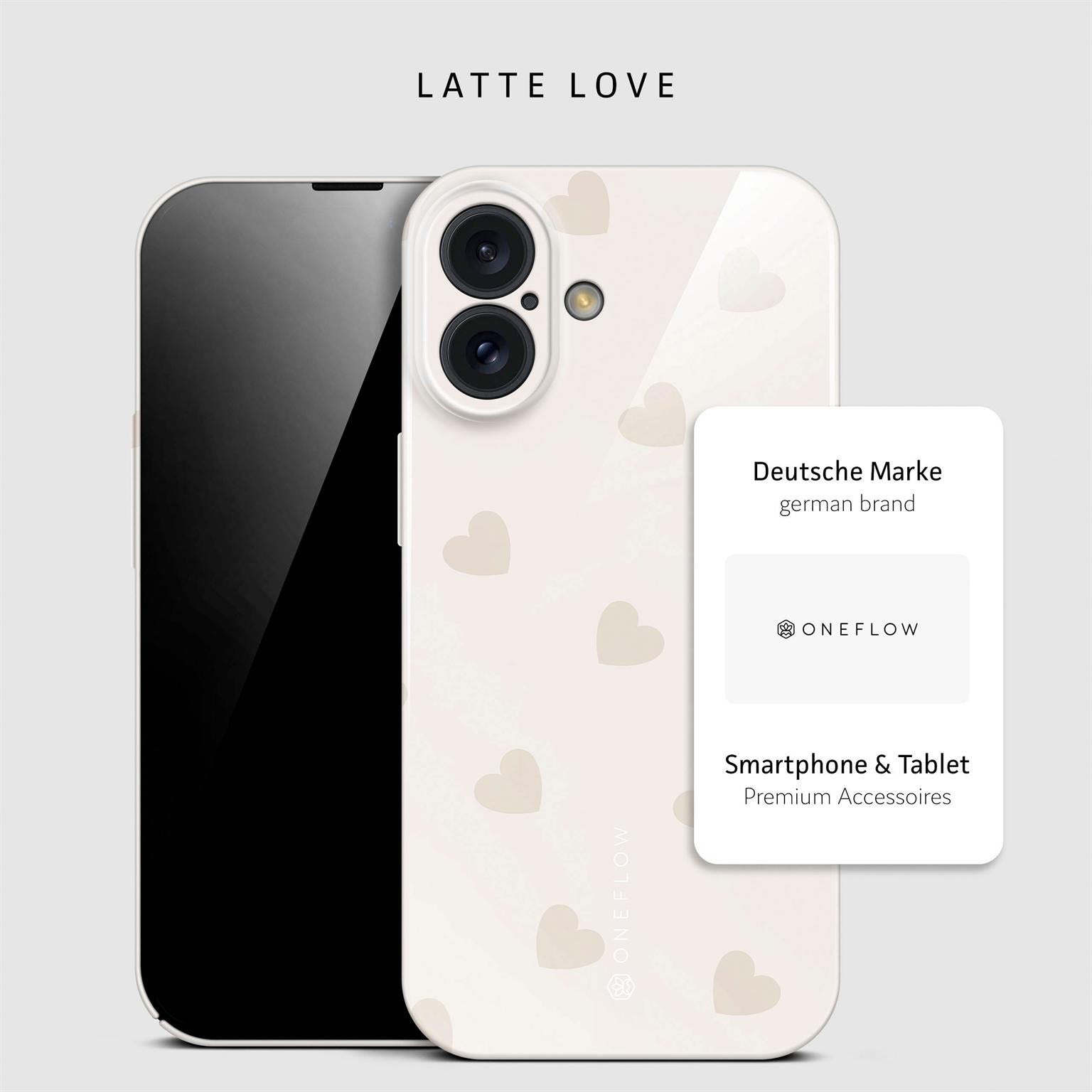 Splash Case für iPhone 16 in der Farbe Latte Love (Braun / Beige)