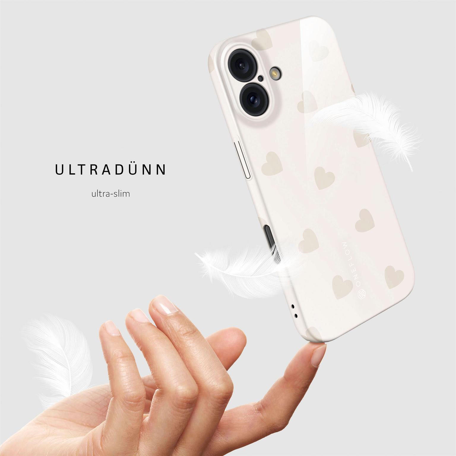 Splash Case für iPhone 16 in der Farbe Latte Love (Braun / Beige)