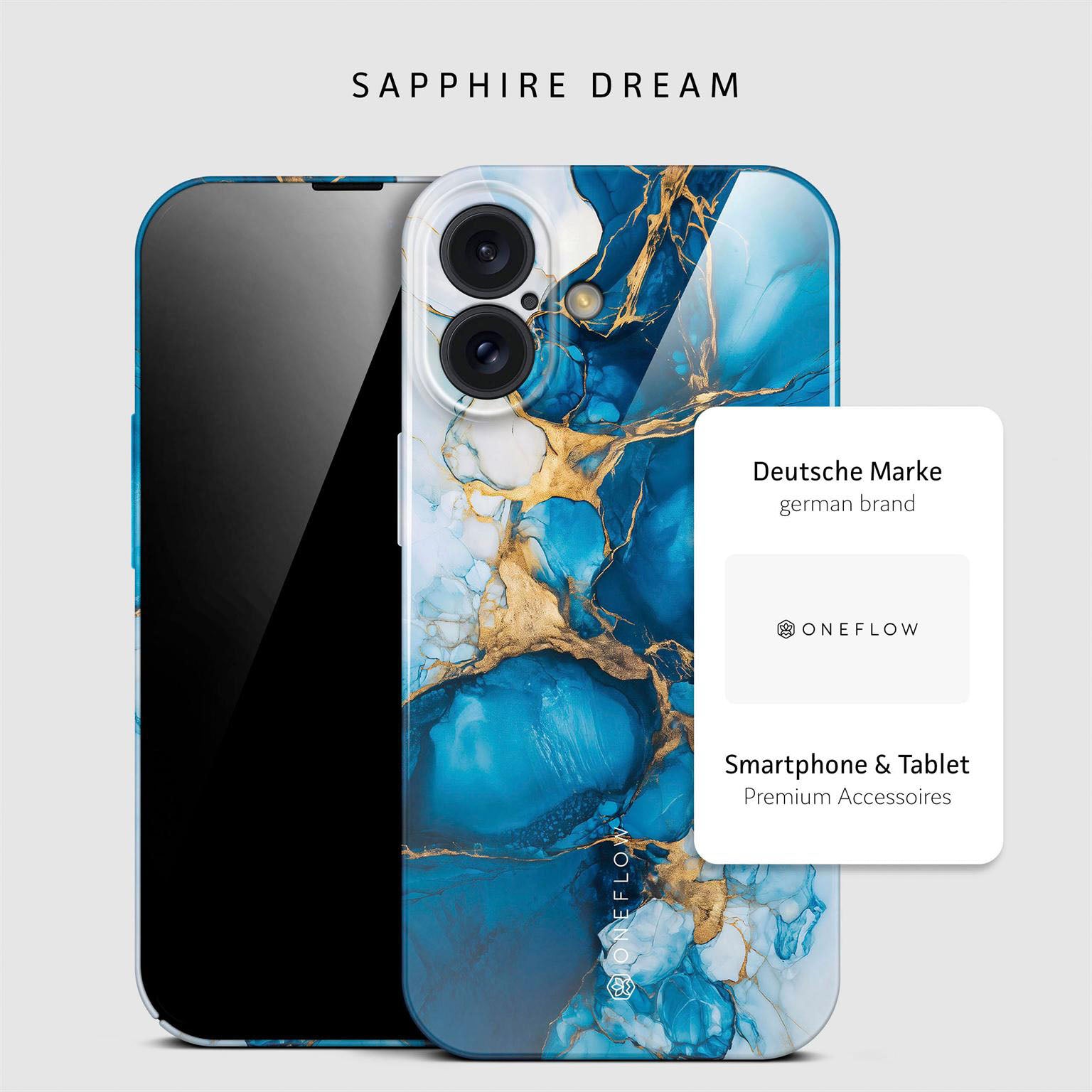Bliss Cover für iPhone 16 in der Farbe Sapphire Dream (Blau)