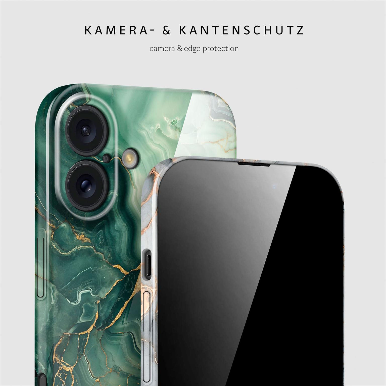 Bliss Cover für iPhone 16 in der Farbe Emerald Flow (Grün)