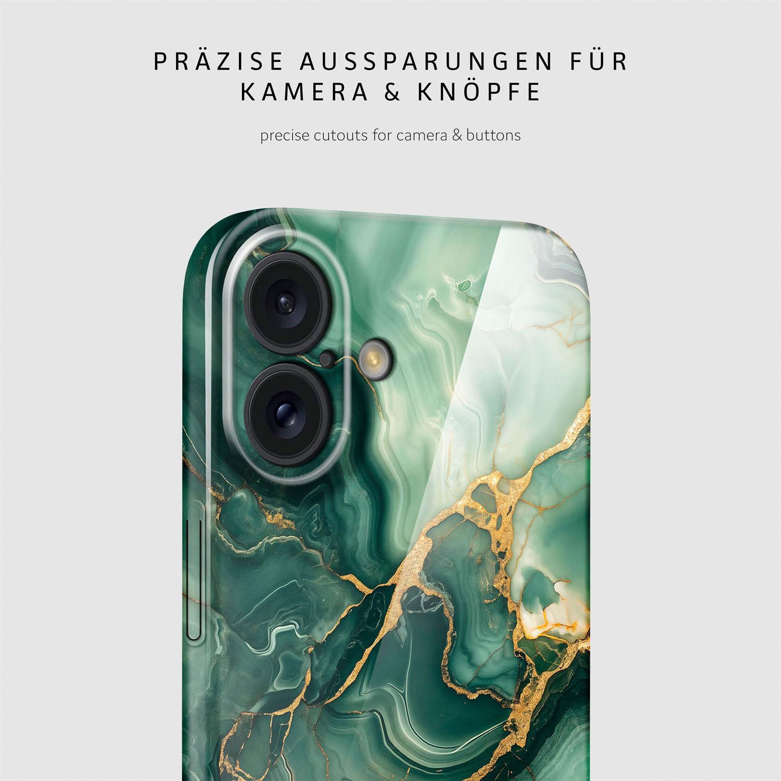 Bliss Cover für iPhone 16 in der Farbe Emerald Flow (Grün)