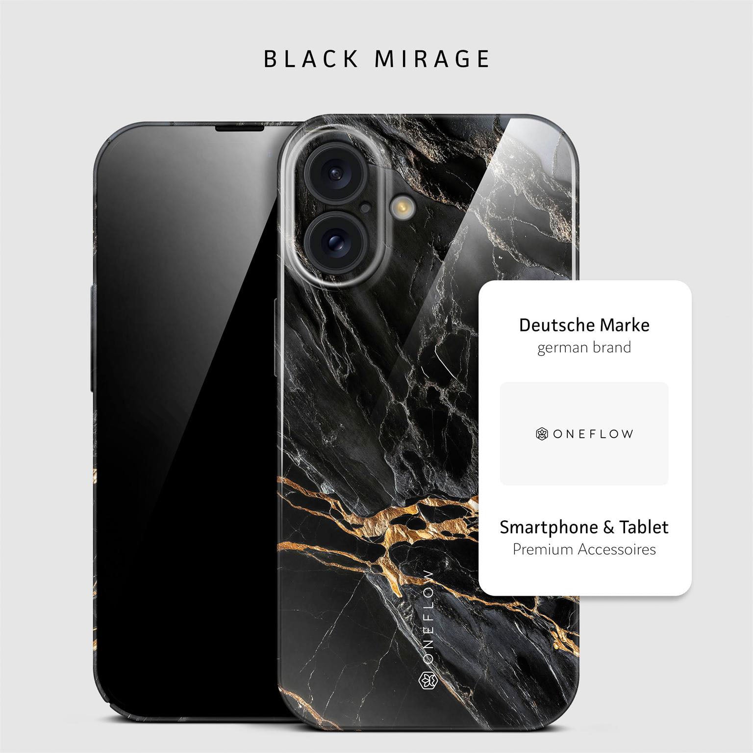 Bliss Cover für iPhone 16 in der Farbe Black Mirage (Schwarz)