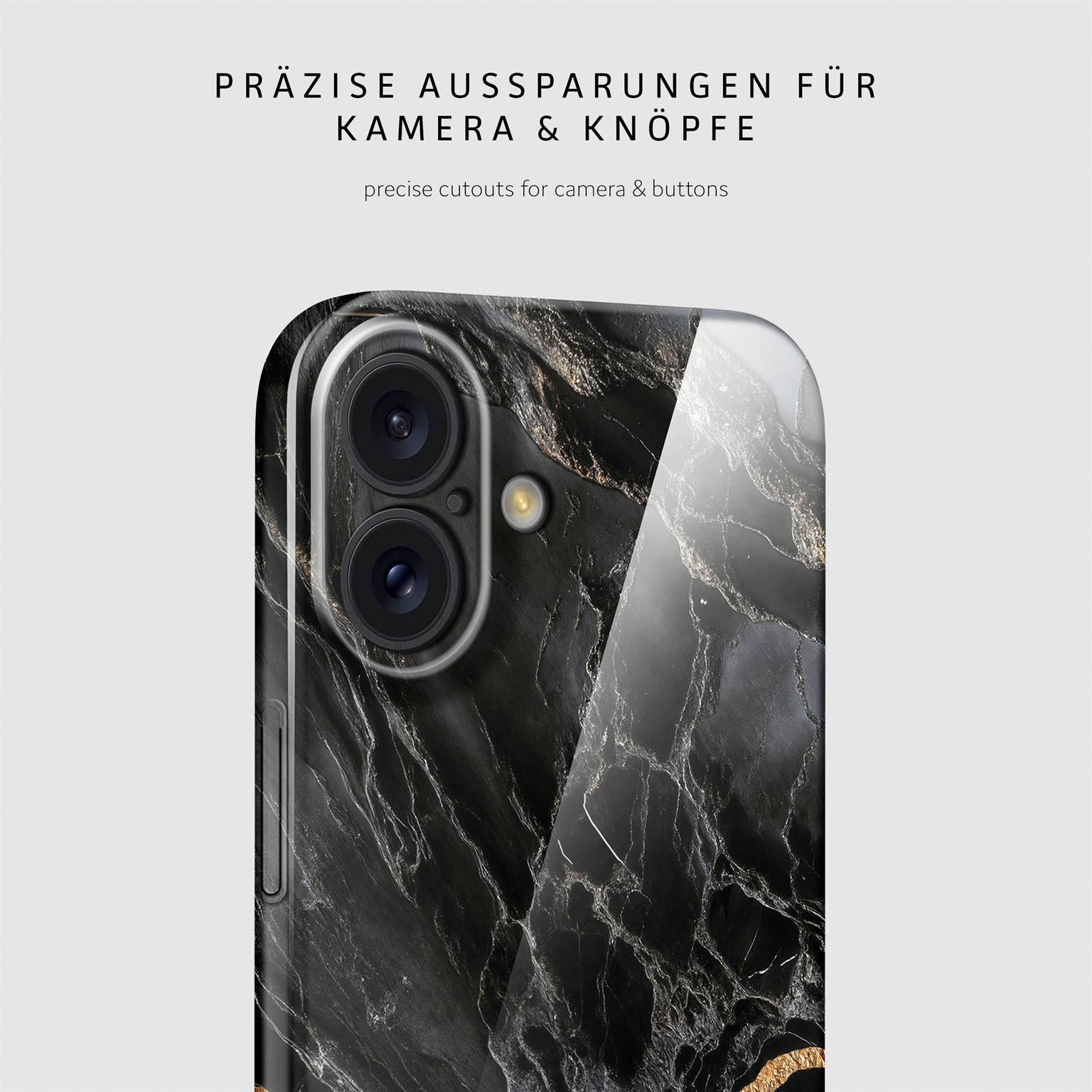 Bliss Cover für iPhone 16 in der Farbe Black Mirage (Schwarz)