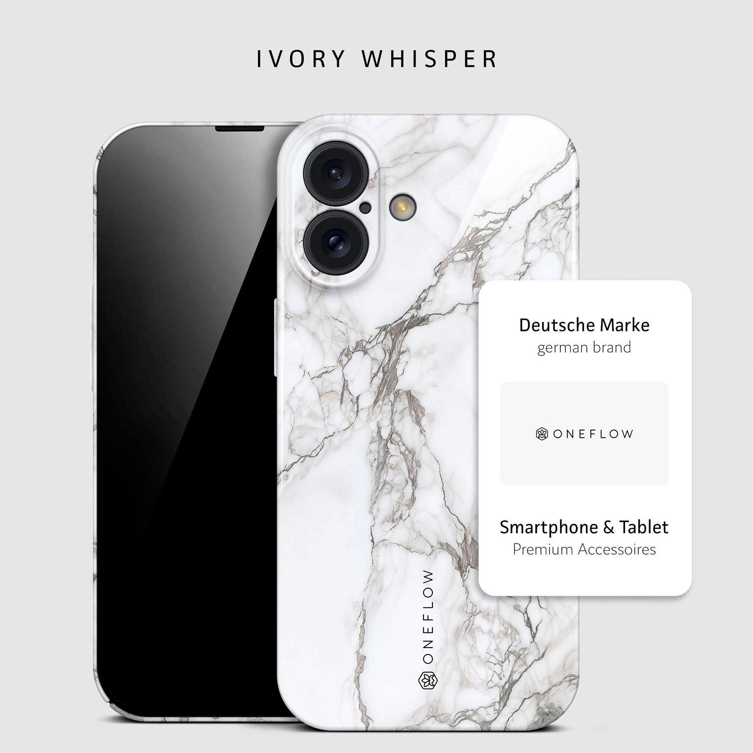 Bliss Cover für iPhone 16 in der Farbe Ivory Whisper (Weiß)