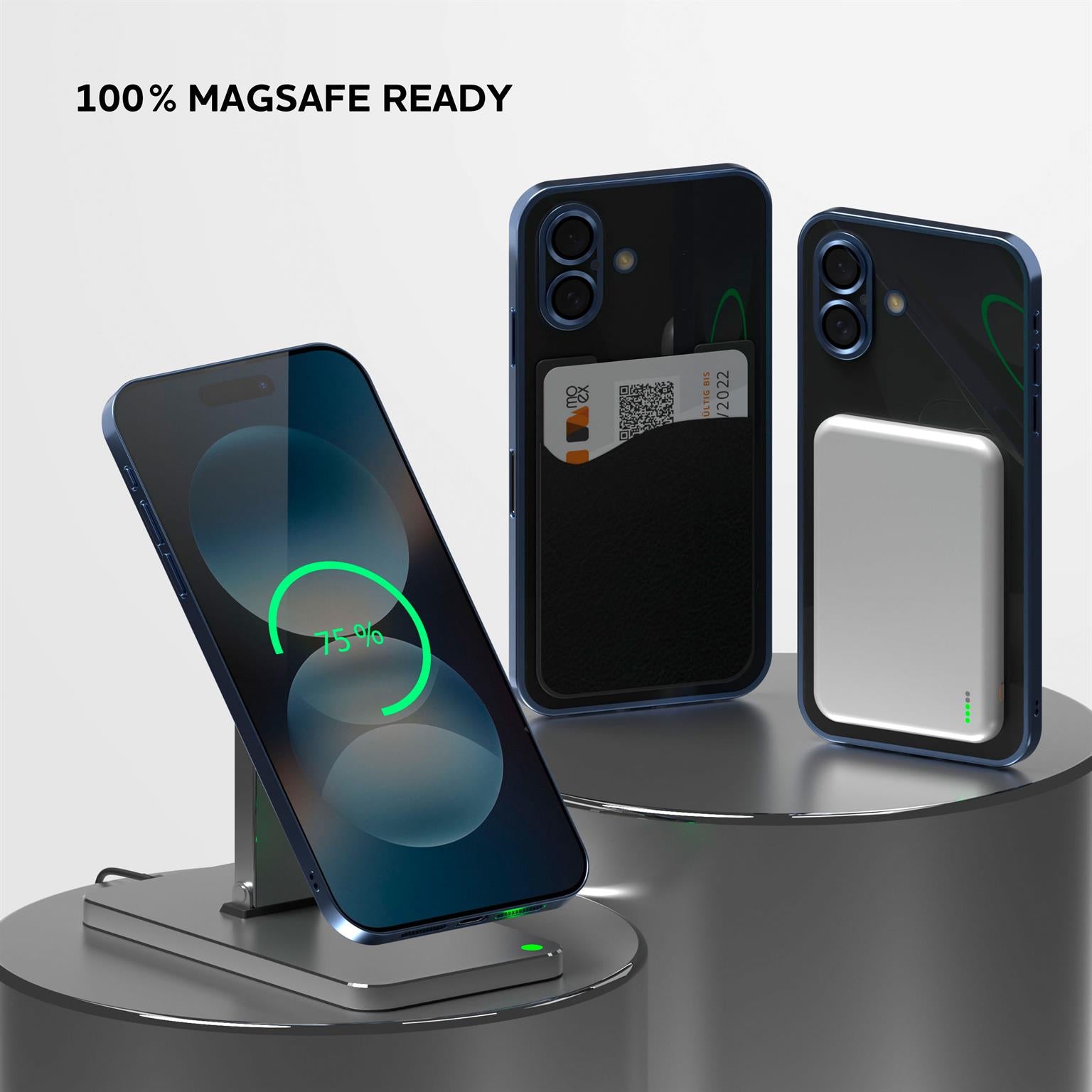 Aura Case für iPhone 16 Plus in der Farbe Ice Blue (Blau)