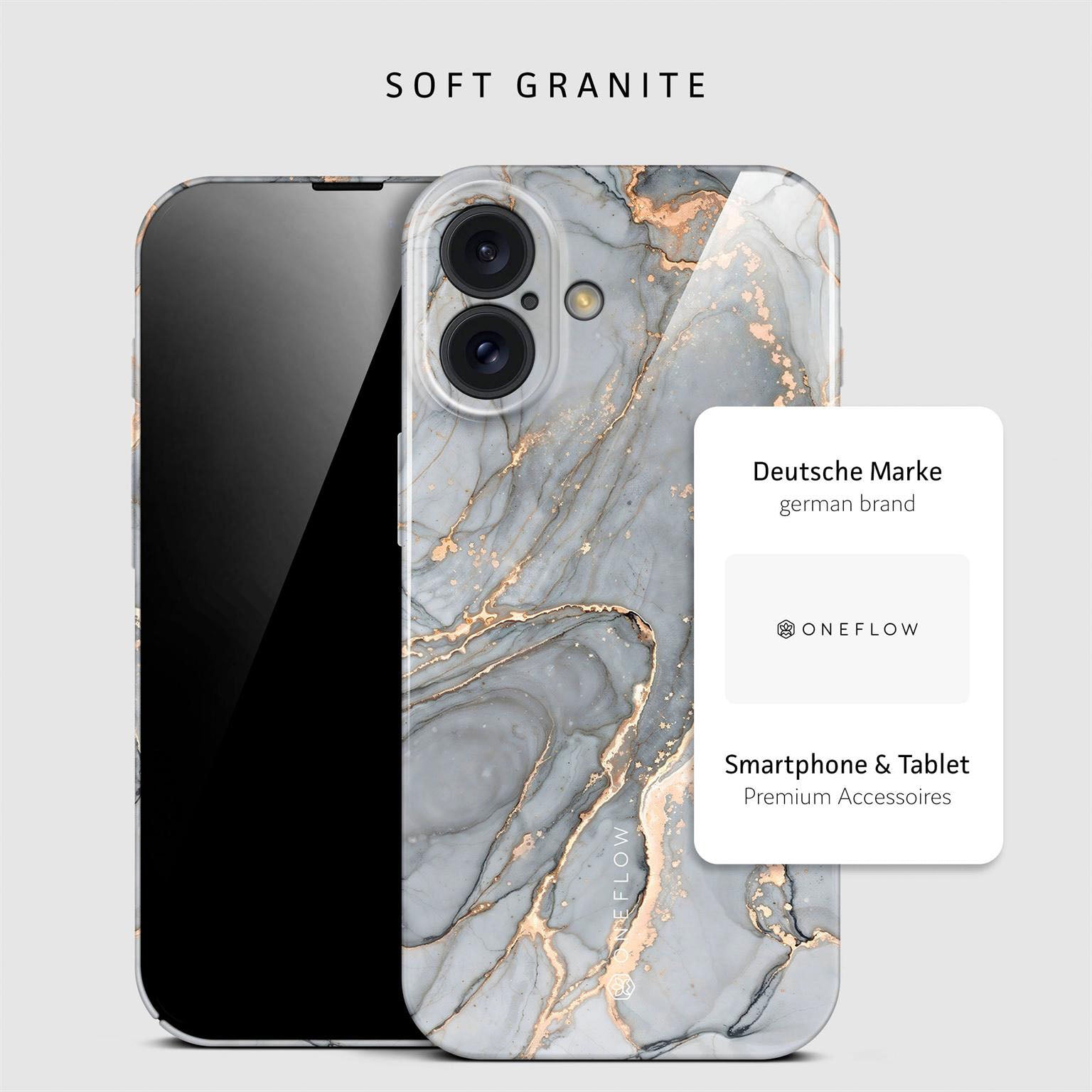 Bliss Cover für iPhone 16 Plus in der Farbe Soft Granite (Grau)