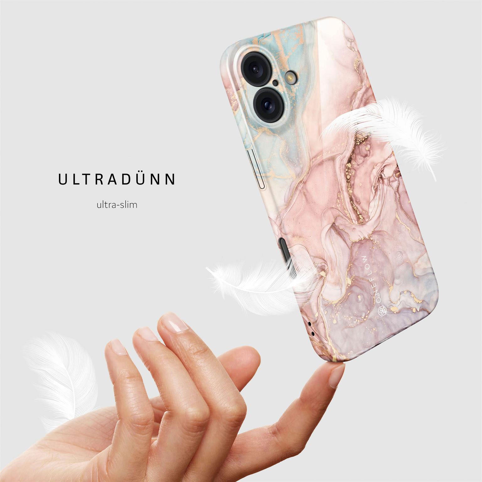 Bliss Cover für iPhone 16 Plus in der Farbe Rose Serenity (Rosa / Pink)