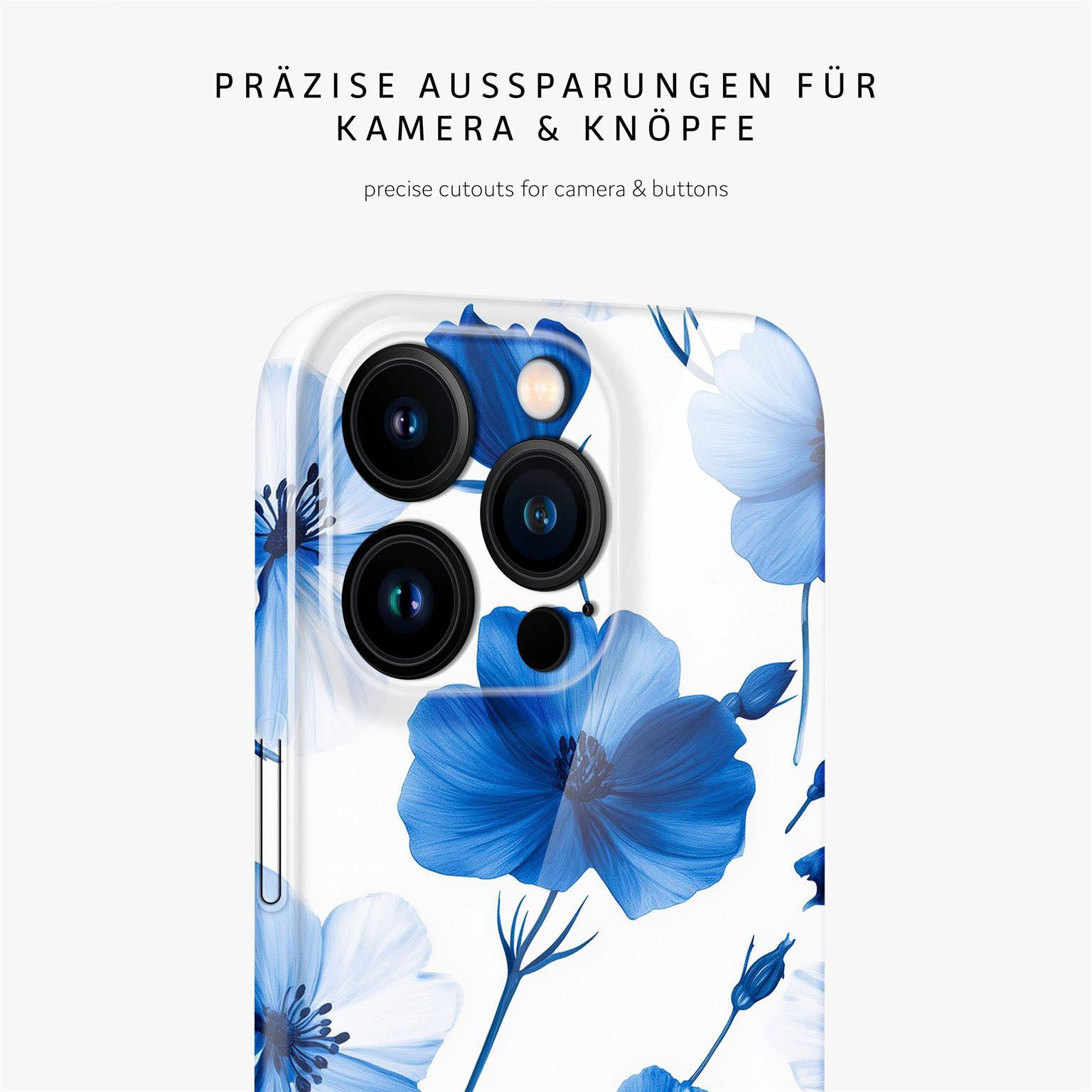 Flower Cover für iPhone 16 Pro in der Farbe Blue Dreamwave (Blau)