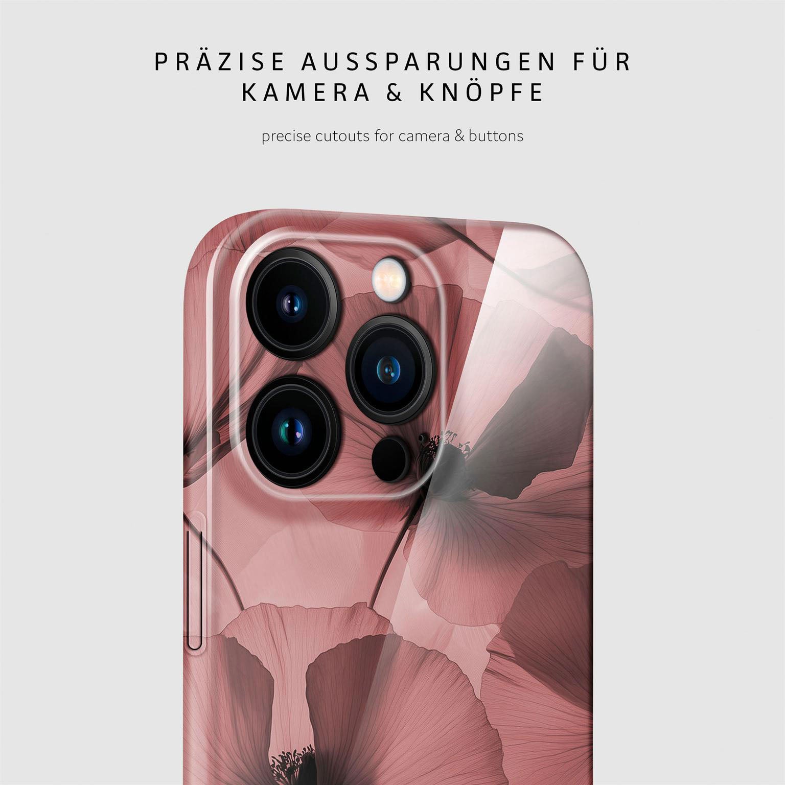 Flower Cover für iPhone 16 Pro in der Farbe Crimson Whisper (Rot)