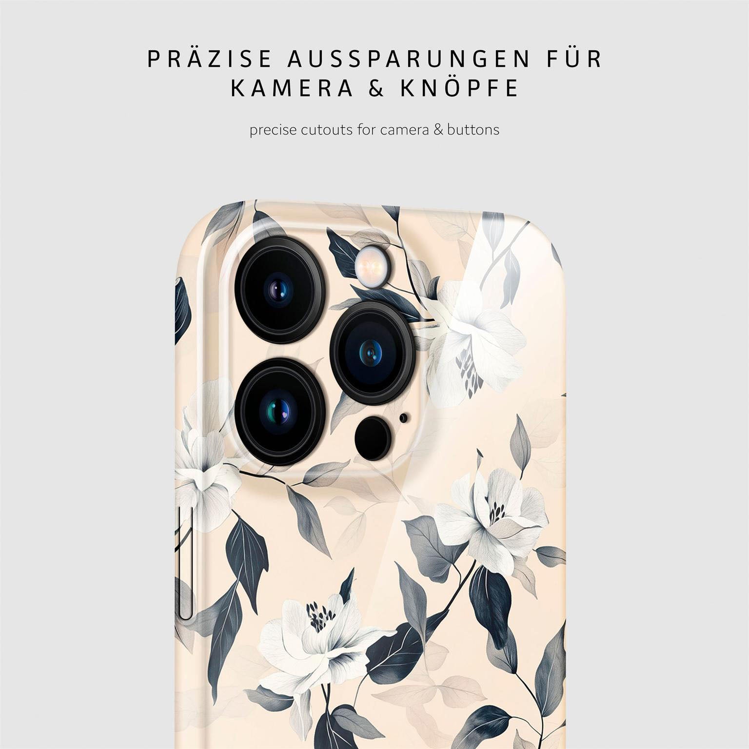 Flower Cover für iPhone 16 Pro in der Farbe Eternal Garden (Blau)