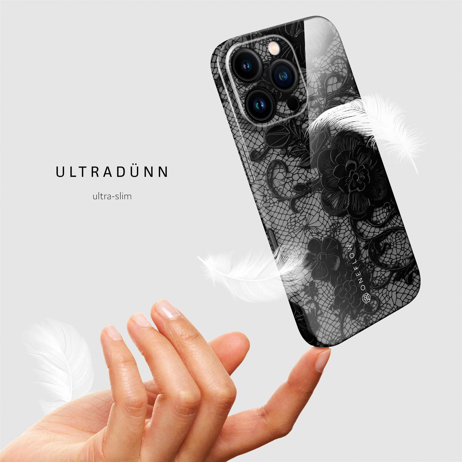 Splash Case für iPhone 16 Pro in der Farbe Delicate Dream (Schwarz)