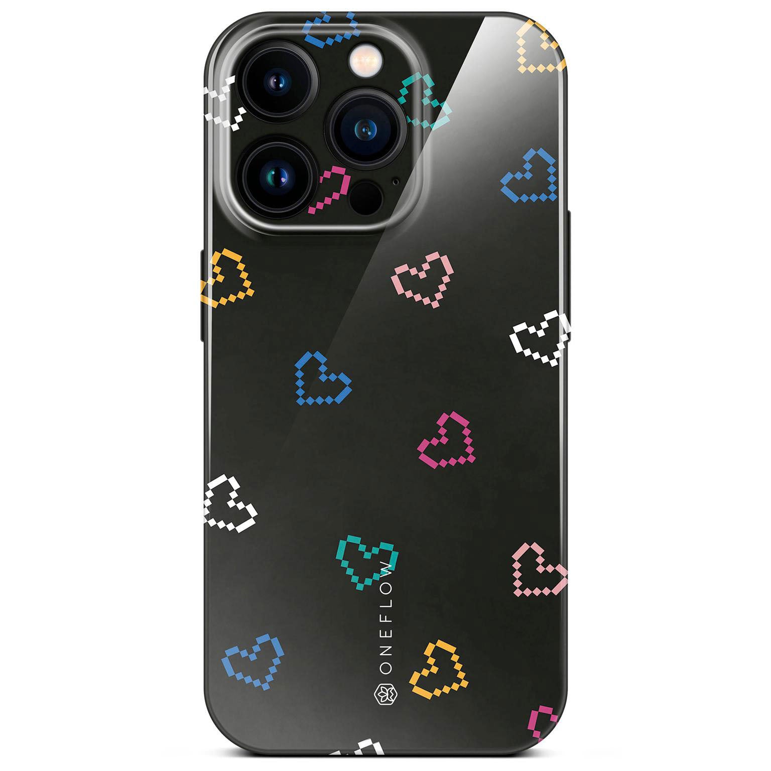 Splash Case für iPhone 16 Pro in der Farbe Retro Heartbeat (Schwarz)