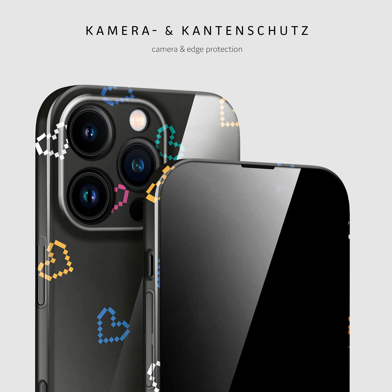 Splash Case für iPhone 16 Pro in der Farbe Retro Heartbeat (Schwarz)