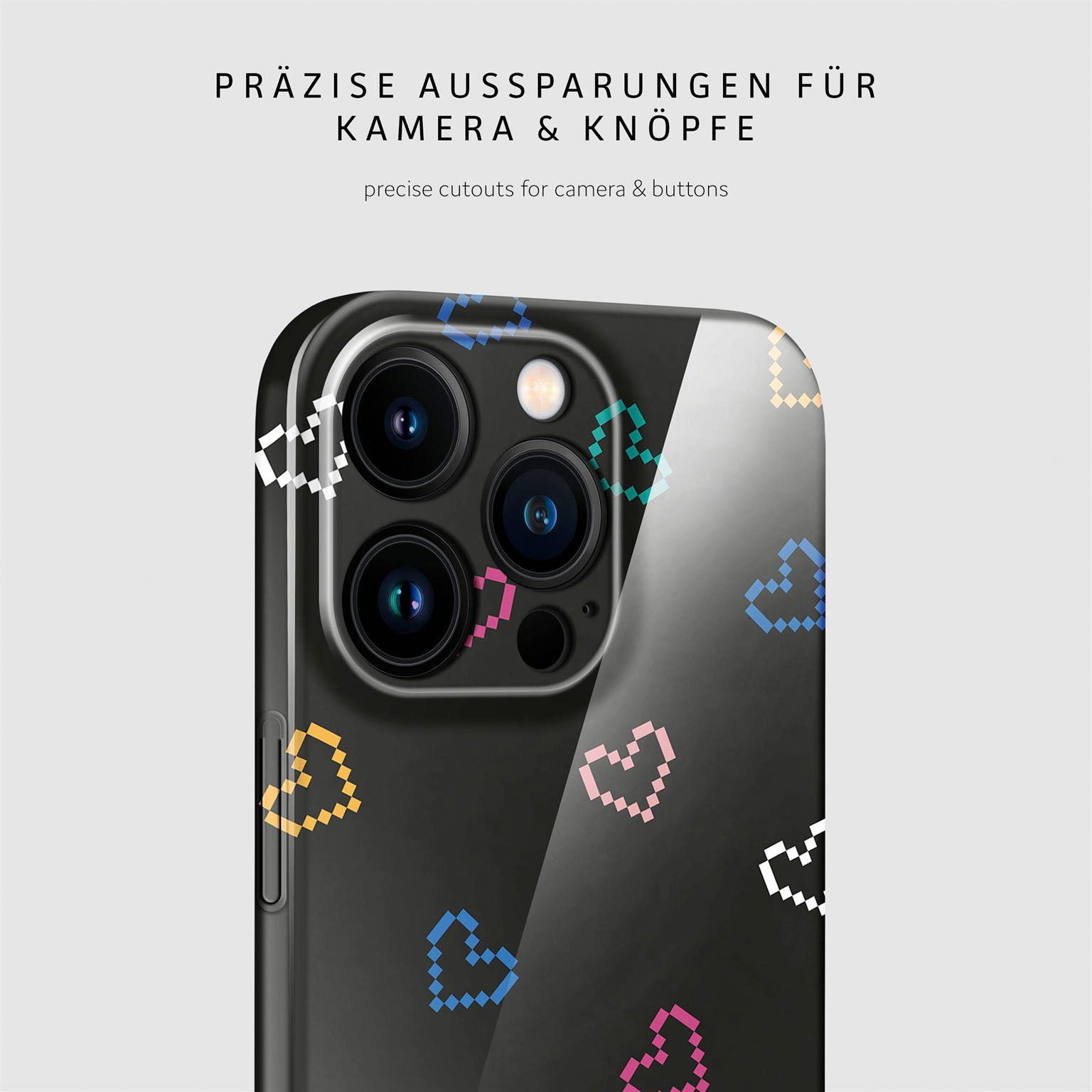 Splash Case für iPhone 16 Pro in der Farbe Retro Heartbeat (Schwarz)
