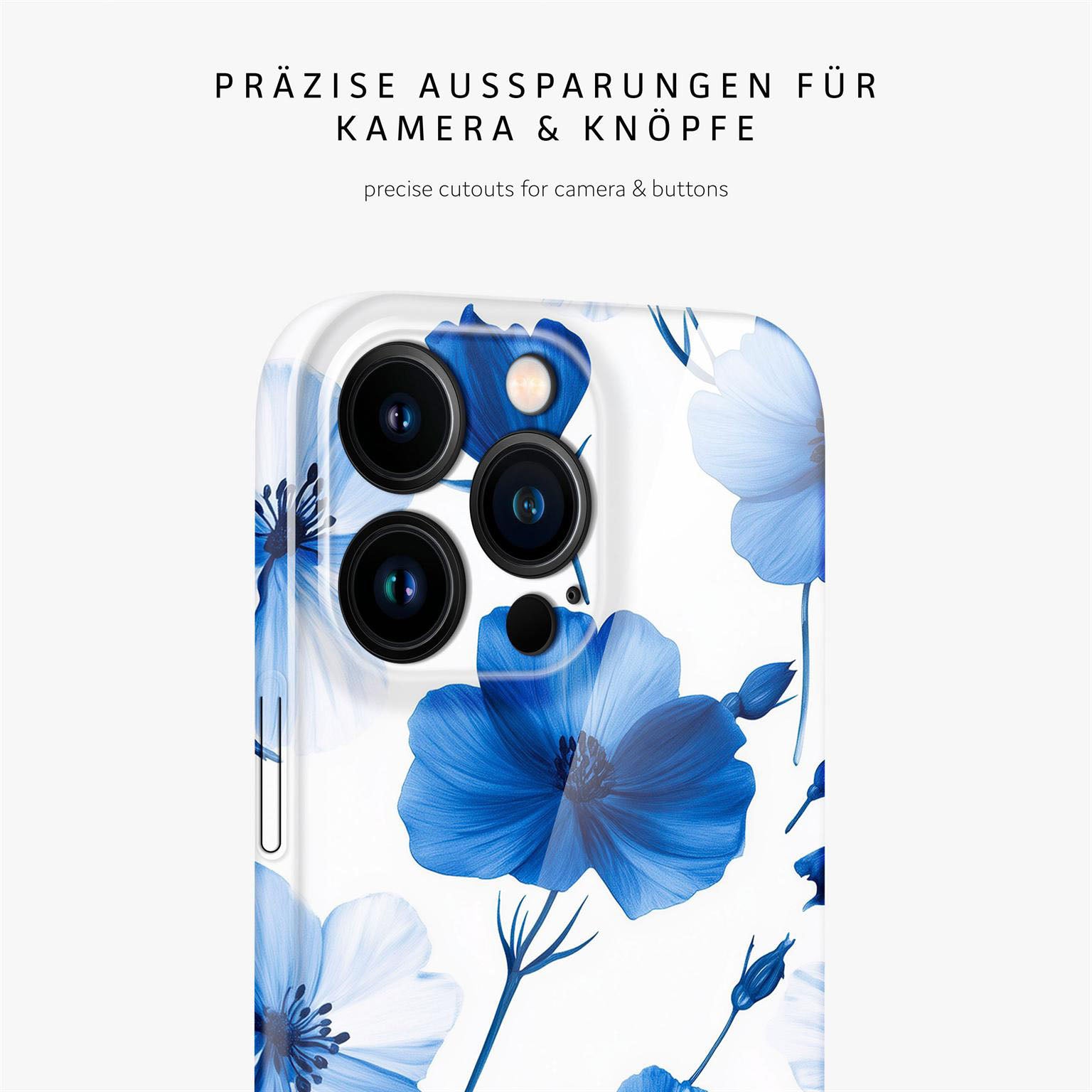 Flower Cover für iPhone 16 Pro Max in der Farbe Blue Dreamwave (Blau)