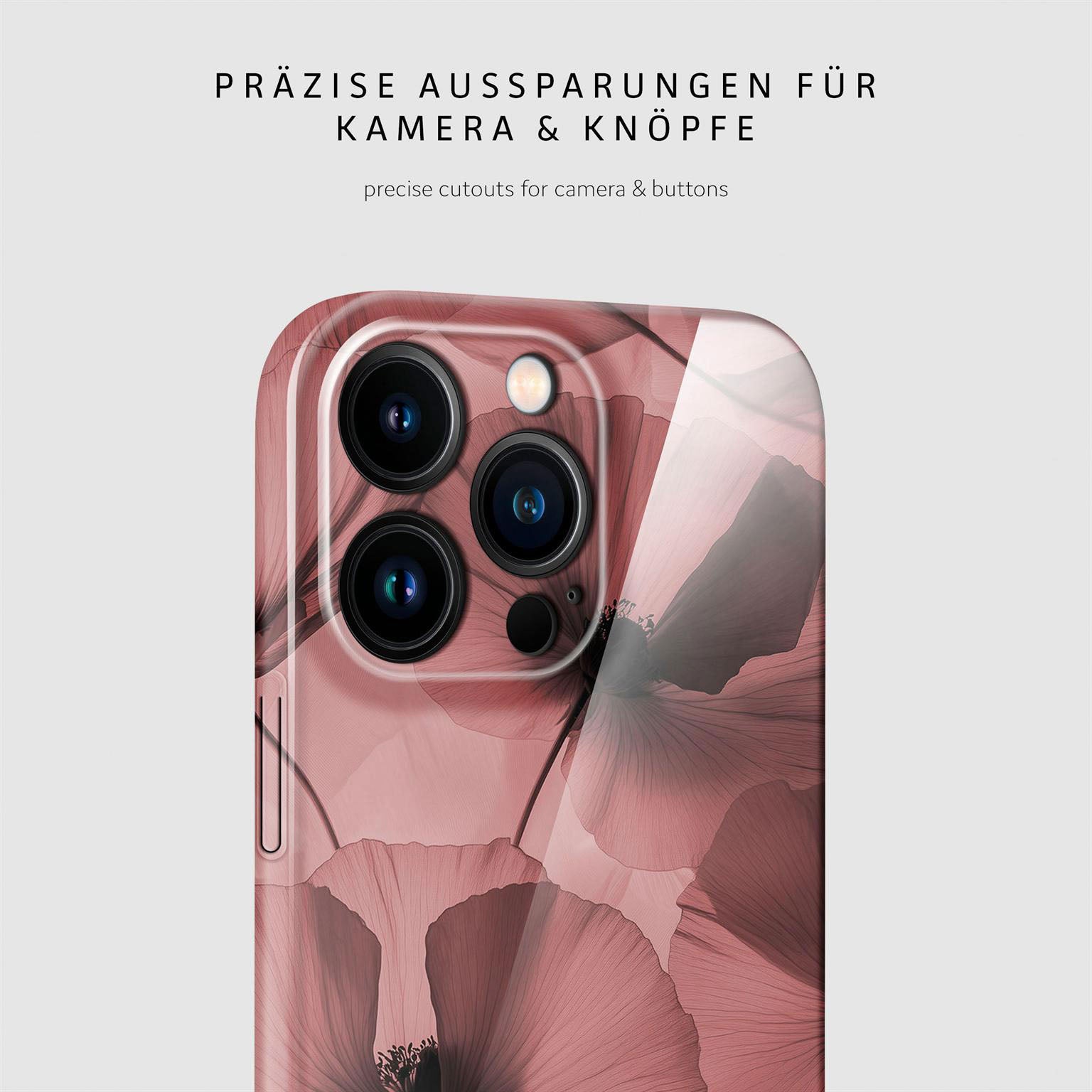 Flower Cover für iPhone 16 Pro Max in der Farbe Crimson Whisper (Rot)