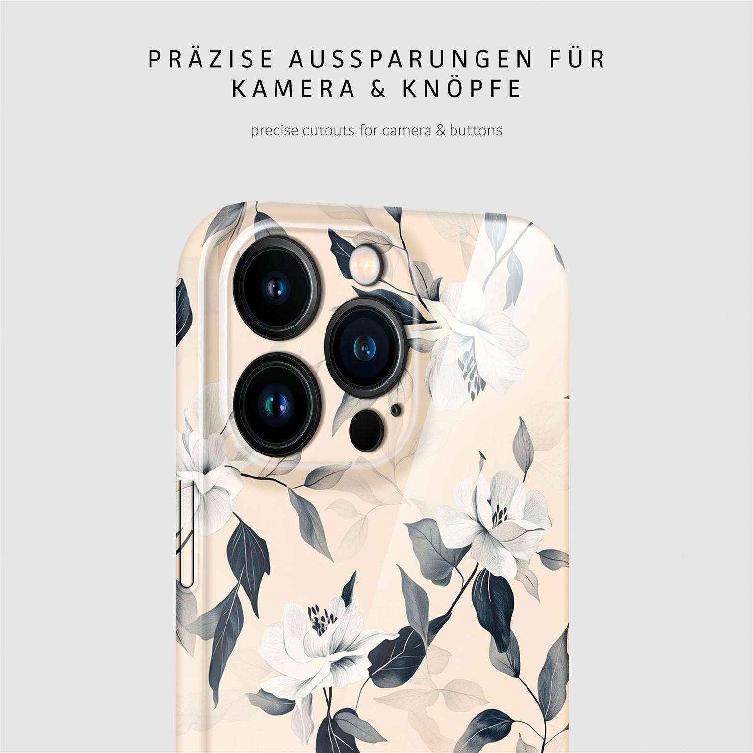 Flower Cover für iPhone 16 Pro Max in der Farbe Eternal Garden (Blau)