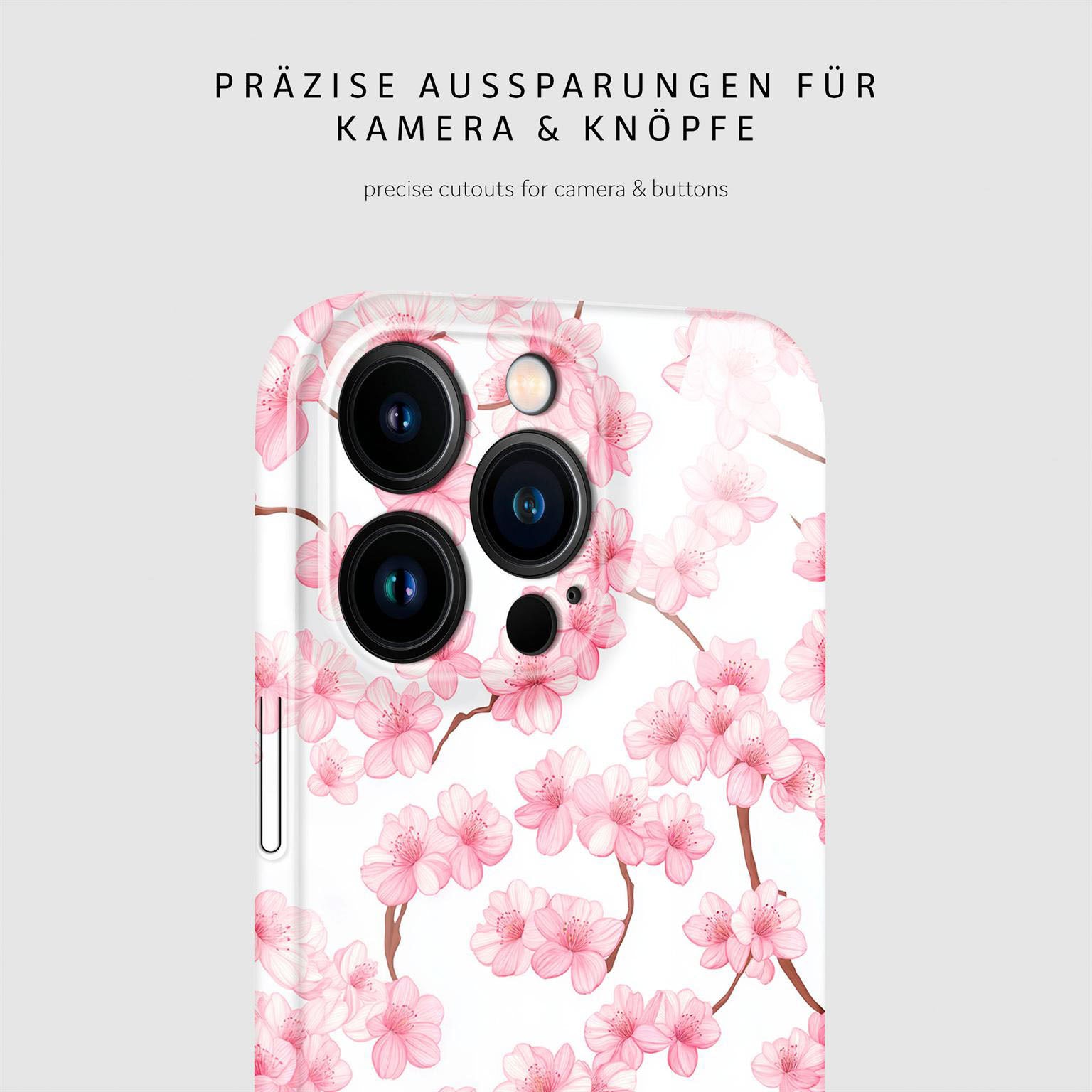Flower Cover für iPhone 16 Pro Max in der Farbe Sakura Breeze (Rosa / Pink)