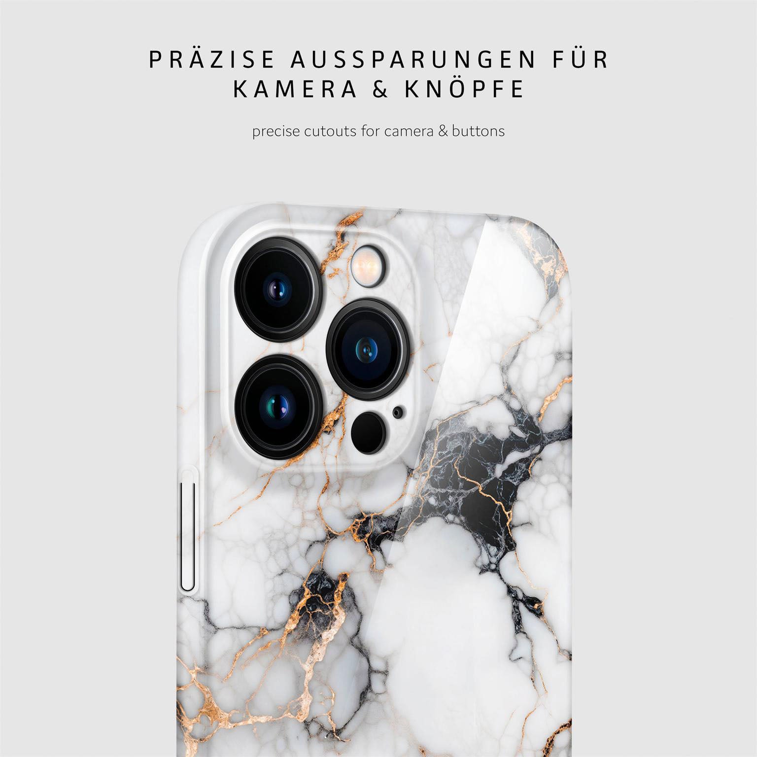 Bliss Cover für iPhone 16 Pro Max in der Farbe Marble Veil (Weiß)
