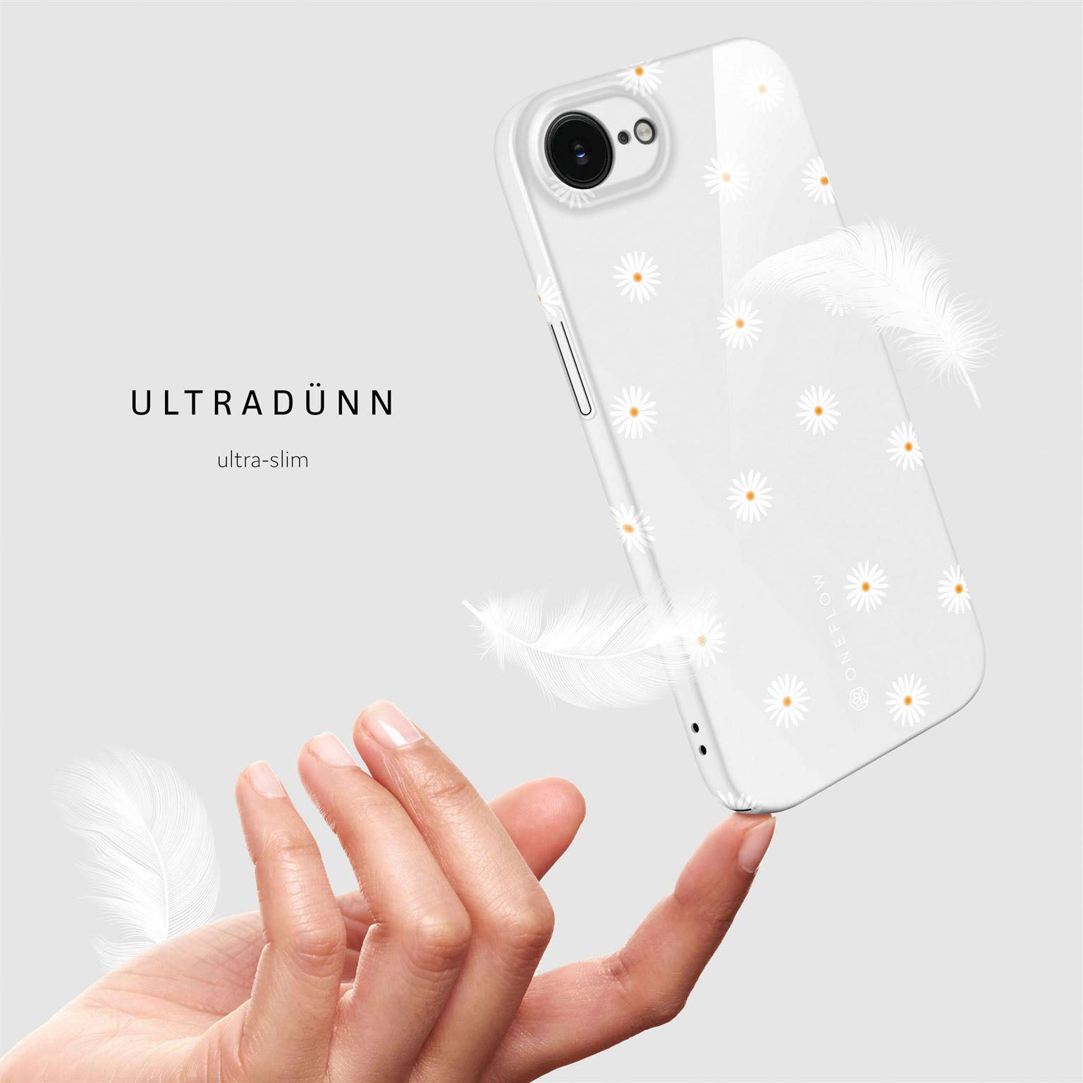 Splash Case für iPhone 16e in der Farbe Daisy Delight (Weiß)