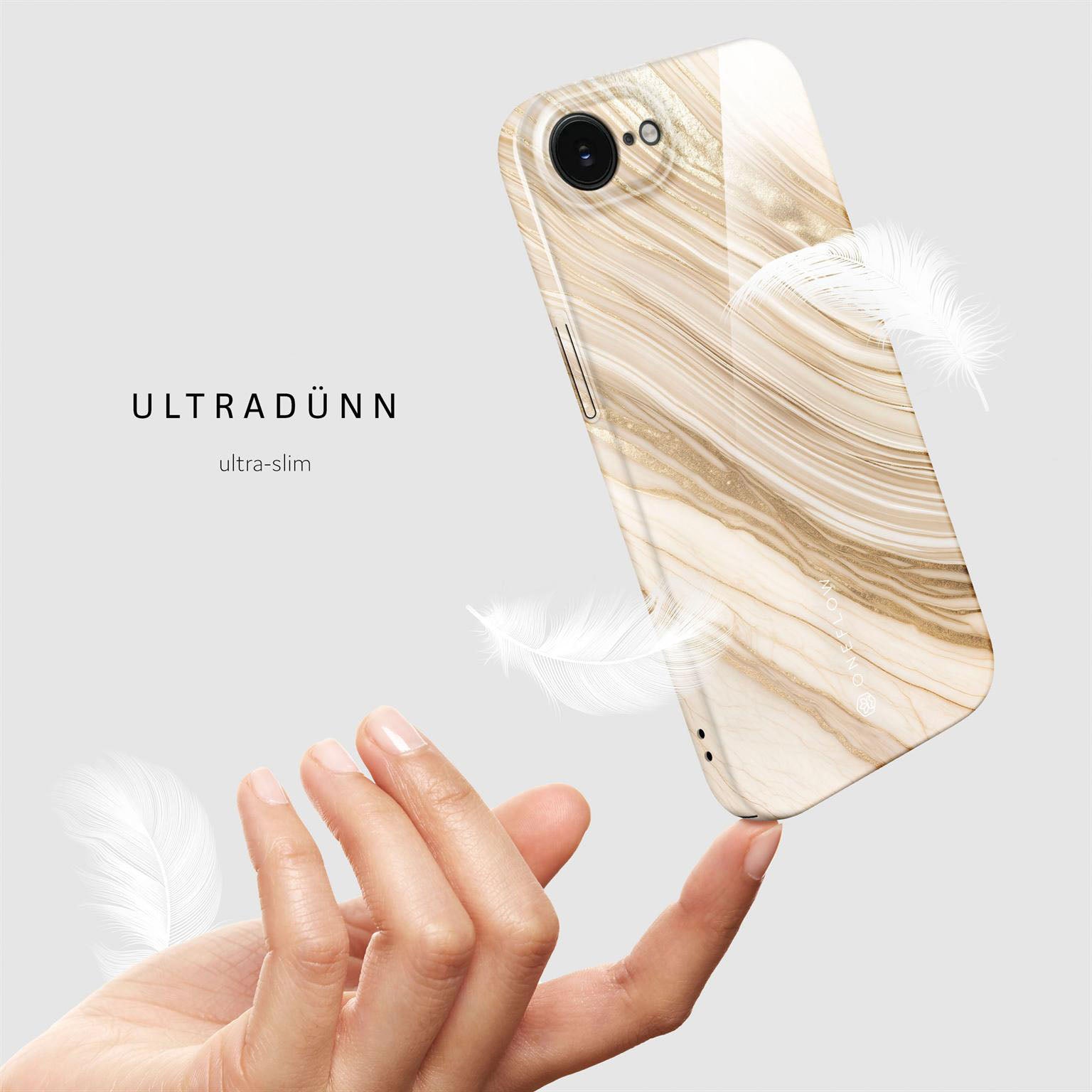 Bliss Cover für iPhone 16e in der Farbe Sand Dune (Braun / Beige)