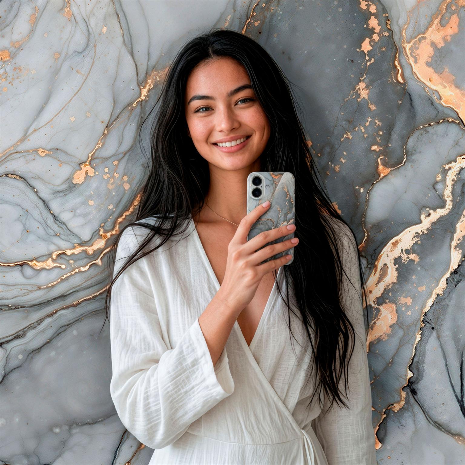 Bliss Cover für iPhone 16e in der Farbe Soft Granite (Grau)