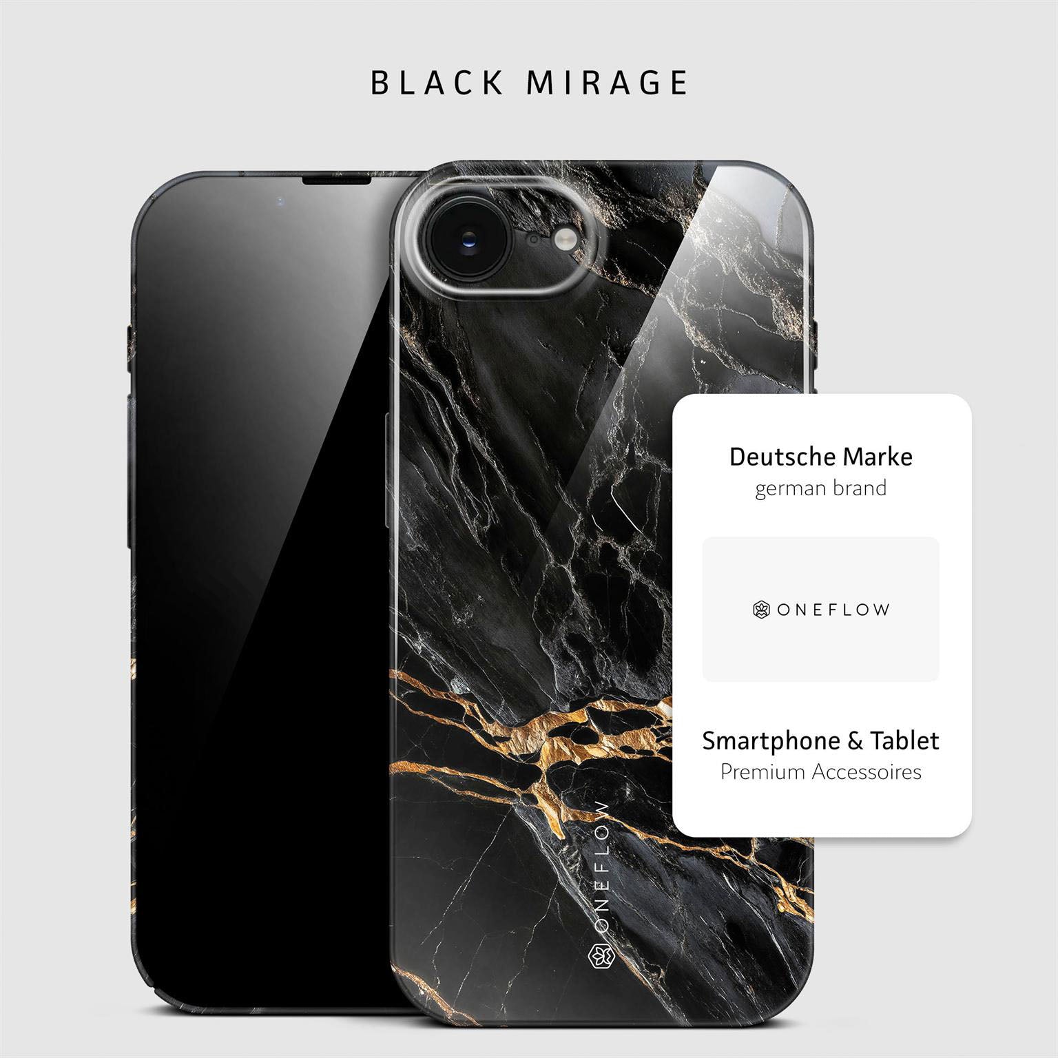 Bliss Cover für iPhone 16e in der Farbe Black Mirage (Schwarz)