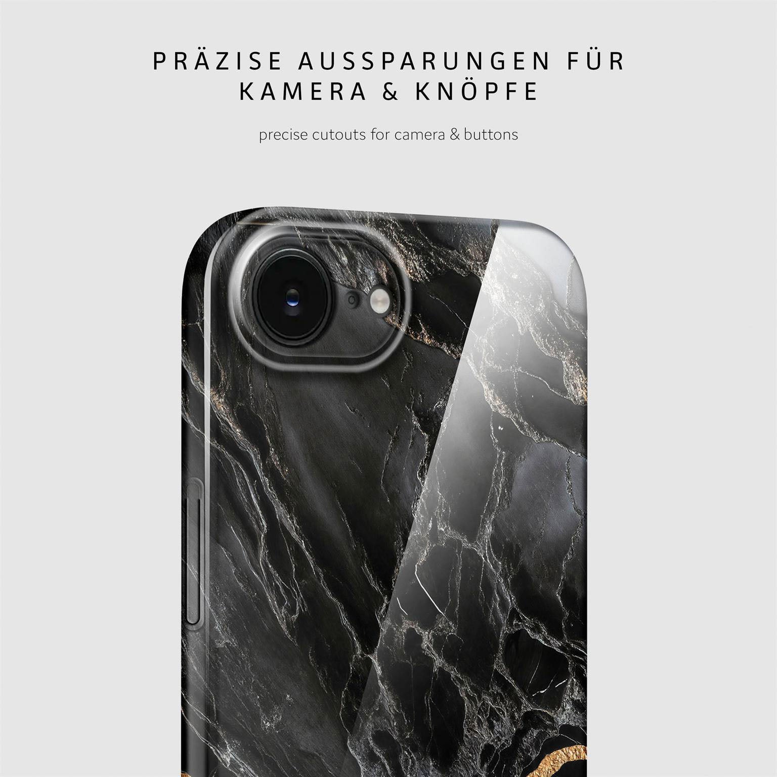 Bliss Cover für iPhone 16e in der Farbe Black Mirage (Schwarz)