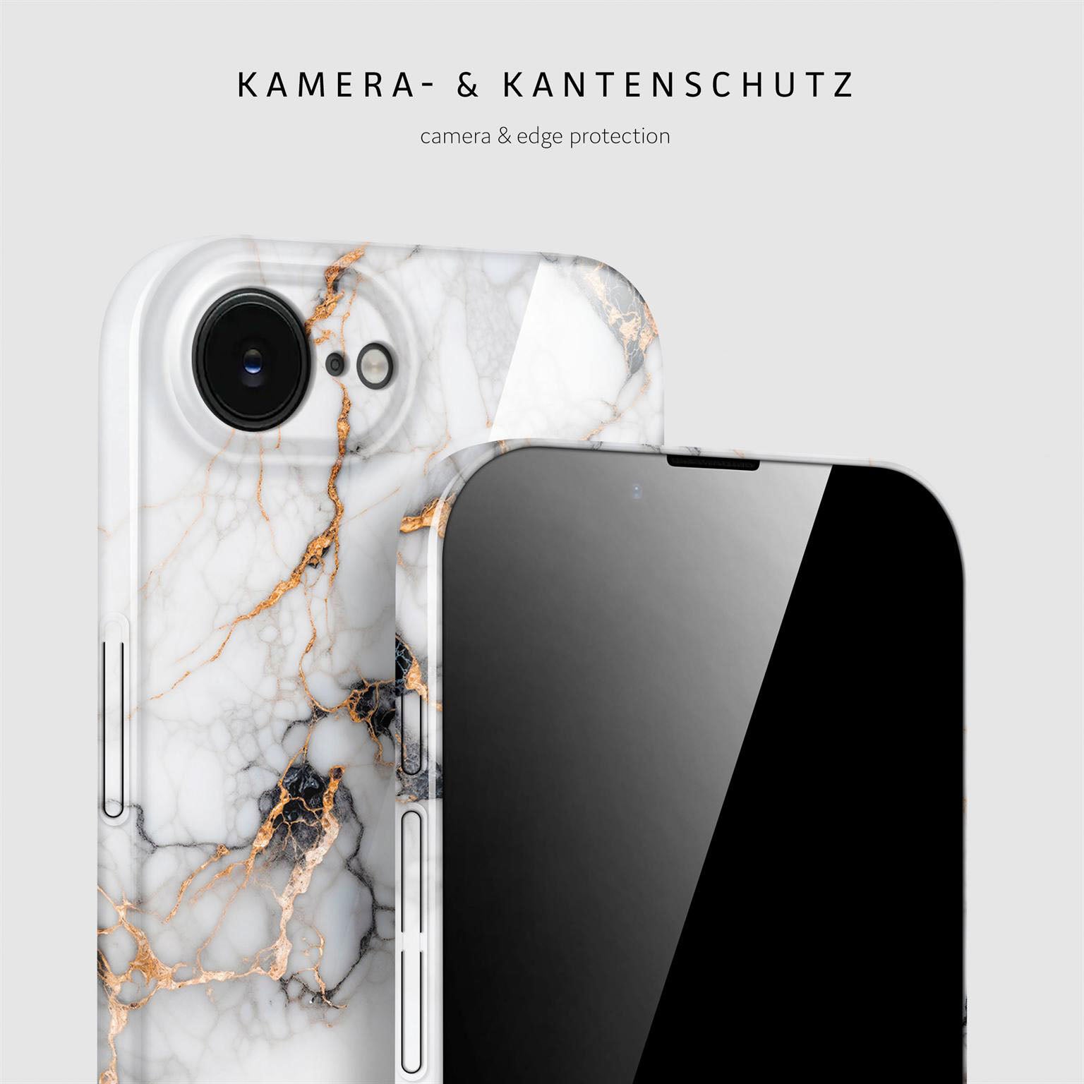 Bliss Cover für iPhone 16e in der Farbe Marble Veil (Weiß)