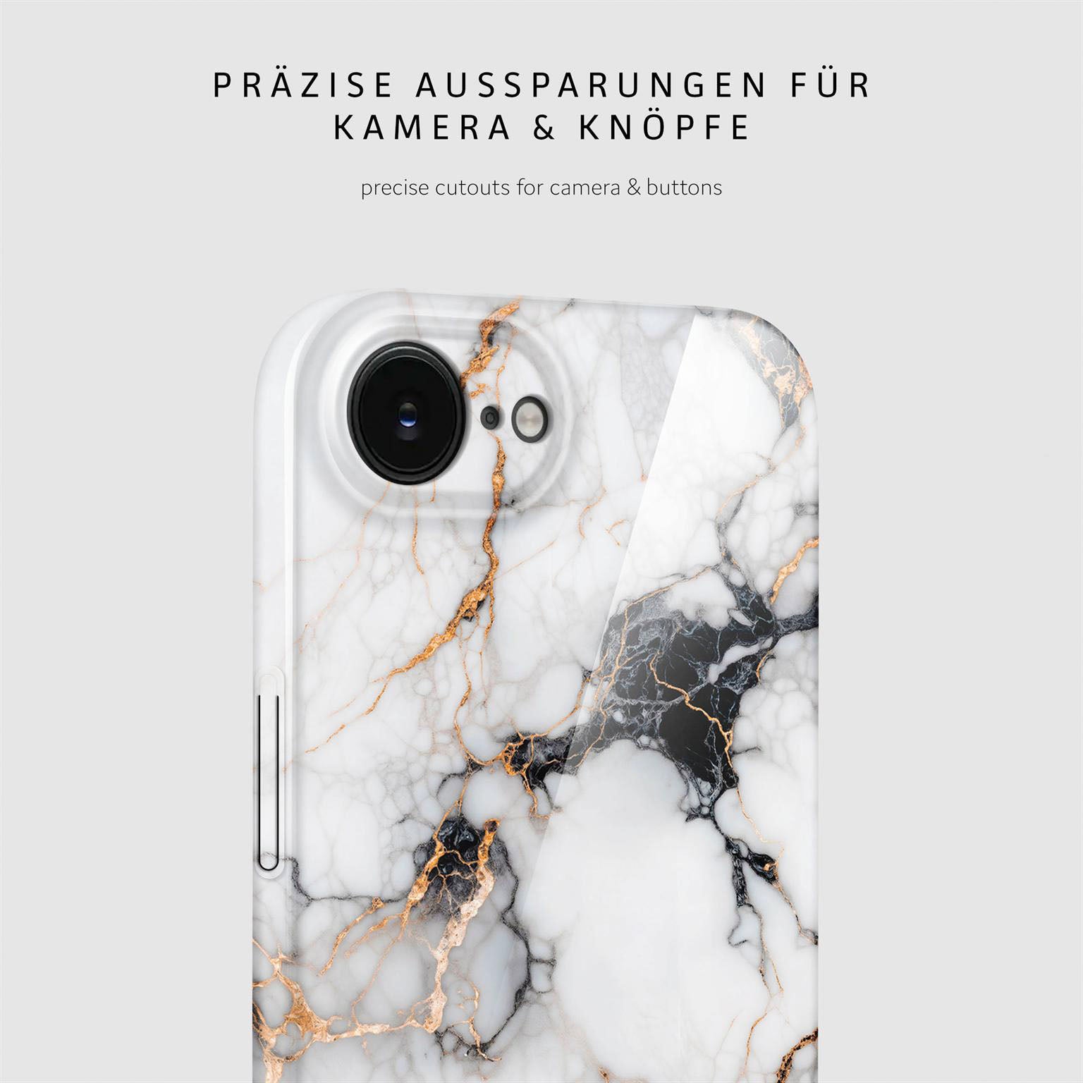 Bliss Cover für iPhone 16e in der Farbe Marble Veil (Weiß)