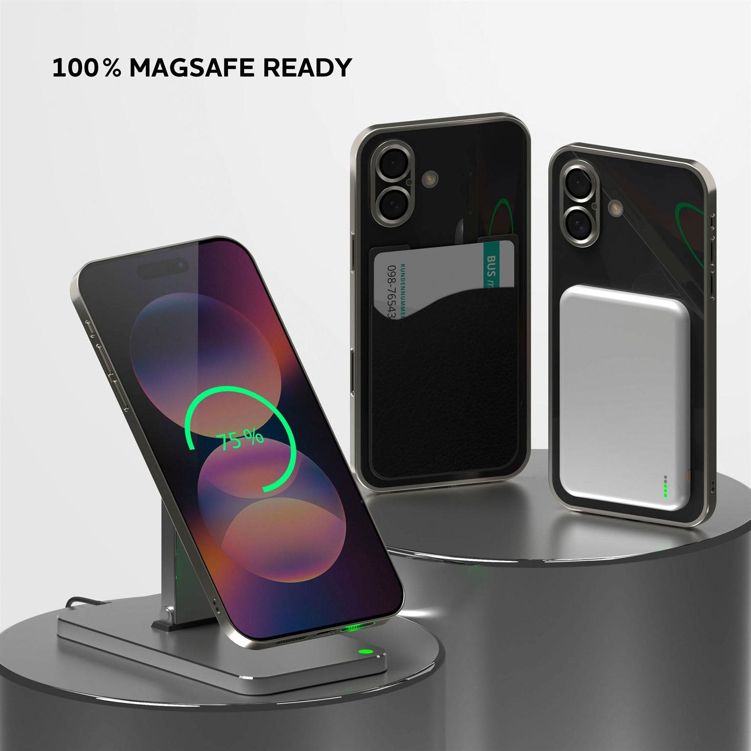 Aura Case für iPhone 17 in der Farbe Titan Glow (Silber)