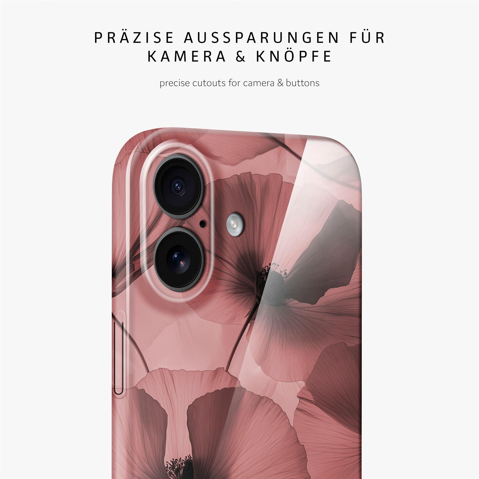 Flower Cover für iPhone 17 in der Farbe Crimson Whisper (Rot)