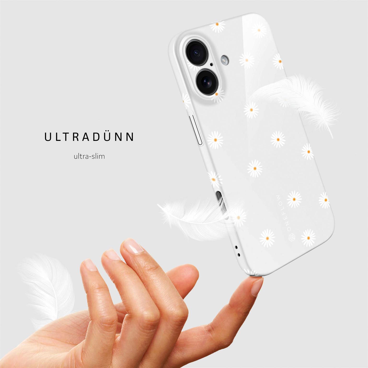 Splash Case für iPhone 17 in der Farbe Daisy Delight (Weiß)