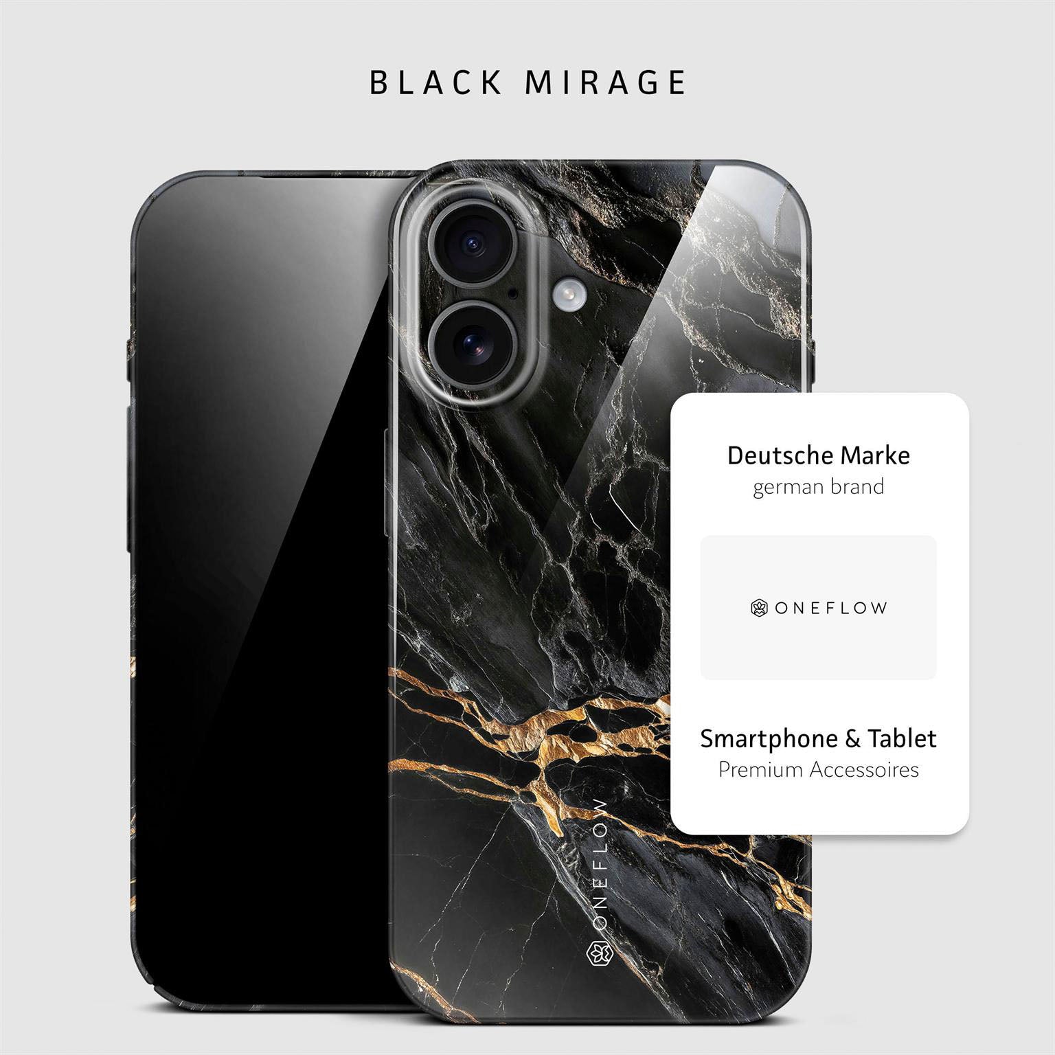 Bliss Cover für iPhone 17 in der Farbe Black Mirage (Schwarz)
