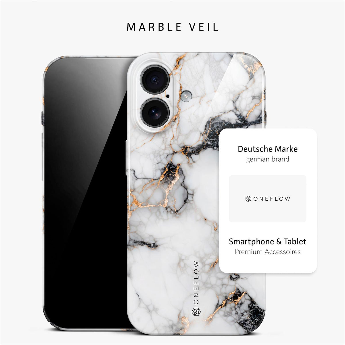 Bliss Cover für iPhone 17 in der Farbe Marble Veil (Weiß)