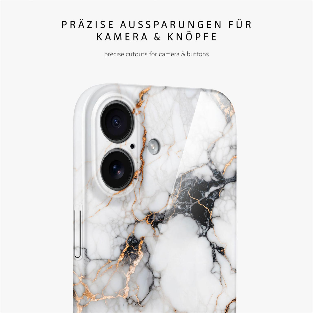 Bliss Cover für iPhone 17 in der Farbe Marble Veil (Weiß)