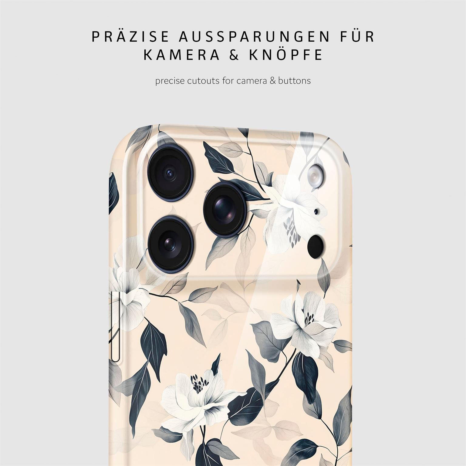 Flower Cover für iPhone 17 Pro in der Farbe Eternal Garden (Blau)
