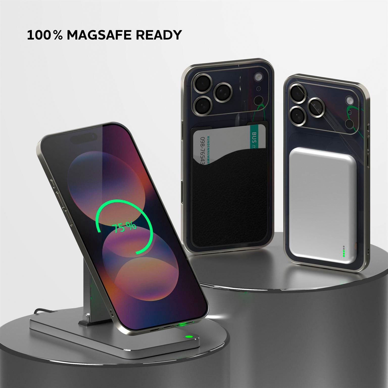 Aura Case für iPhone 17 Pro Max in der Farbe Titan Glow (Silber)