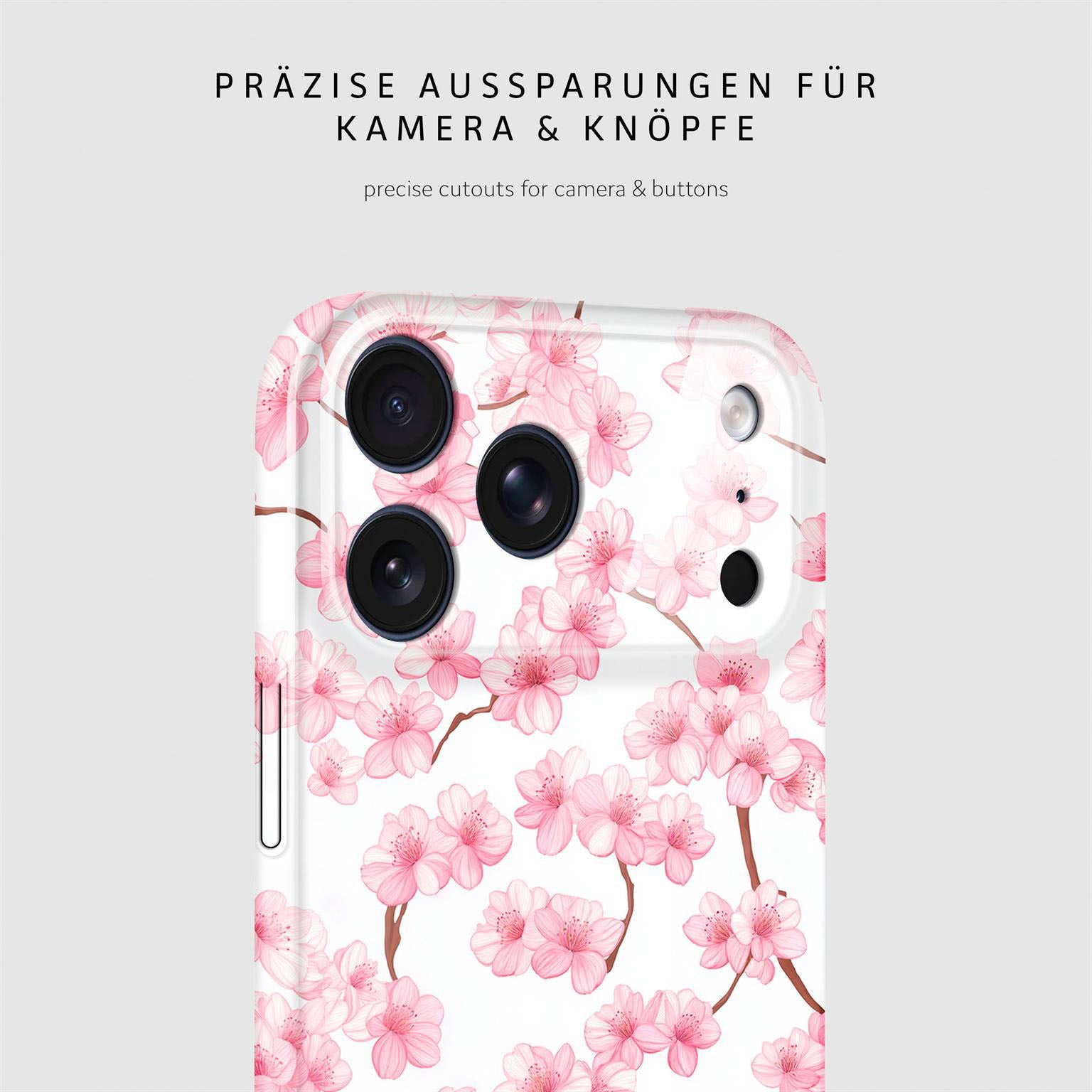 Flower Cover für iPhone 17 Pro Max in der Farbe Sakura Breeze (Rosa / Pink)