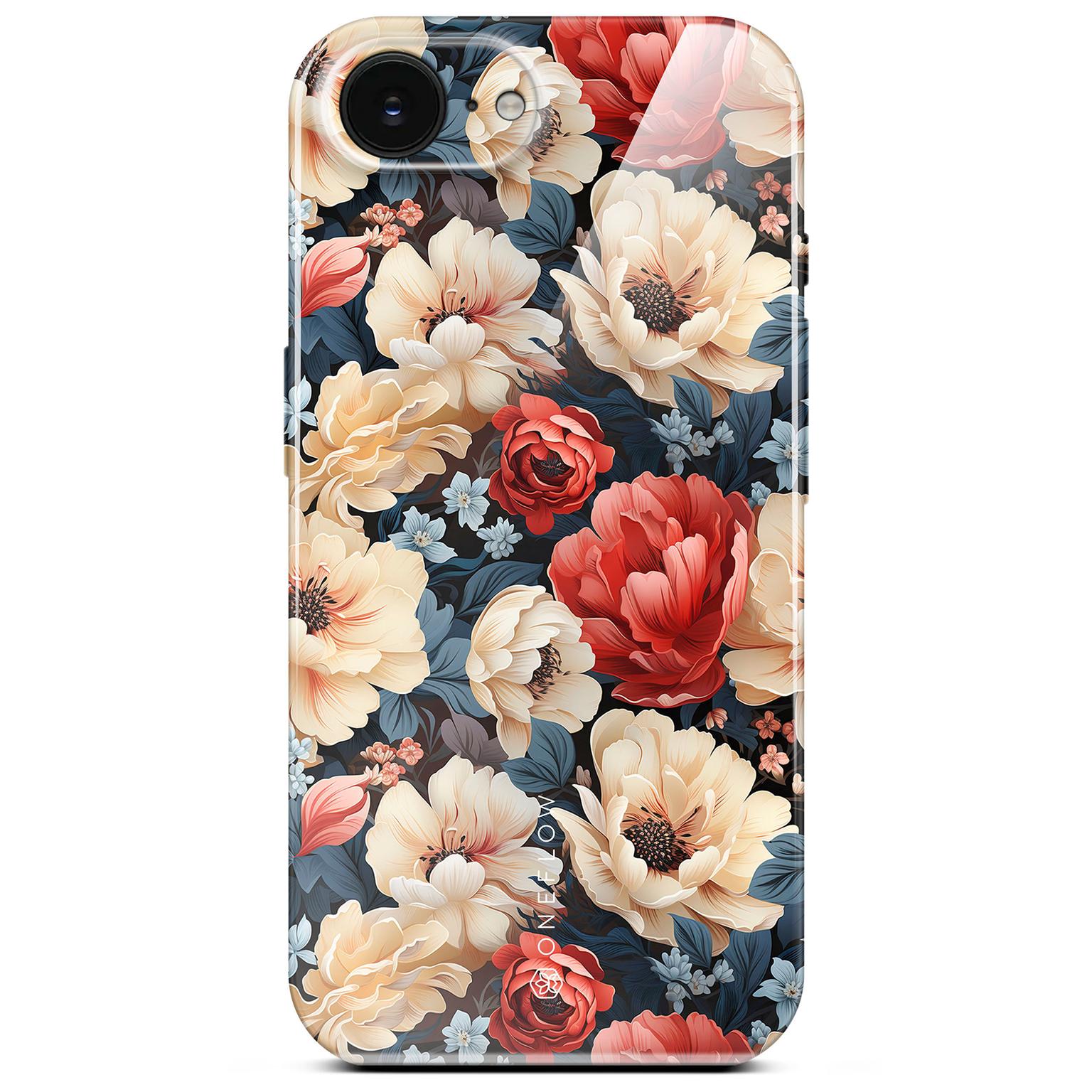 Flower Cover für iPhone 17e in der Farbe Mystic Flora (Rot)