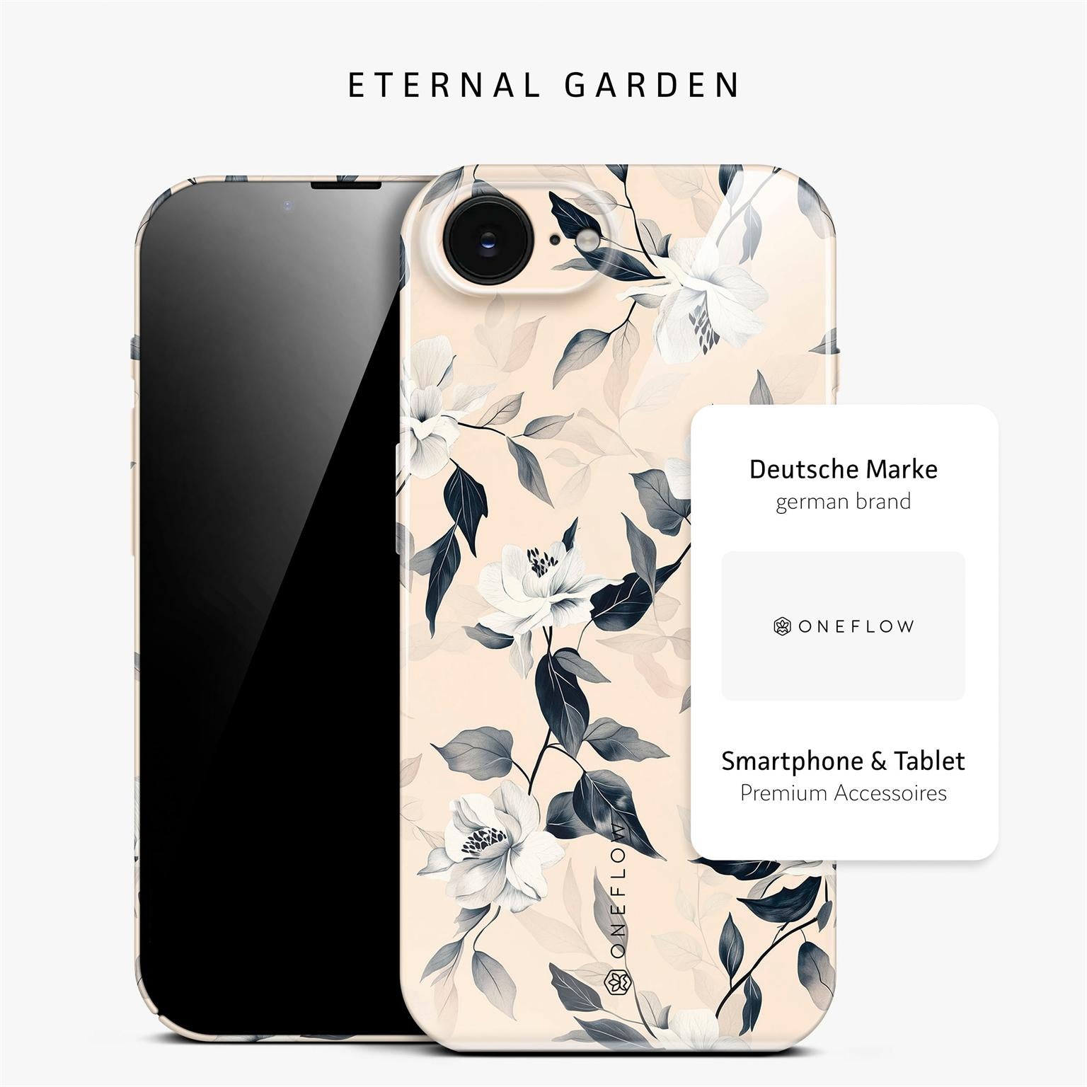 Flower Cover für iPhone 17e in der Farbe Eternal Garden (Blau)
