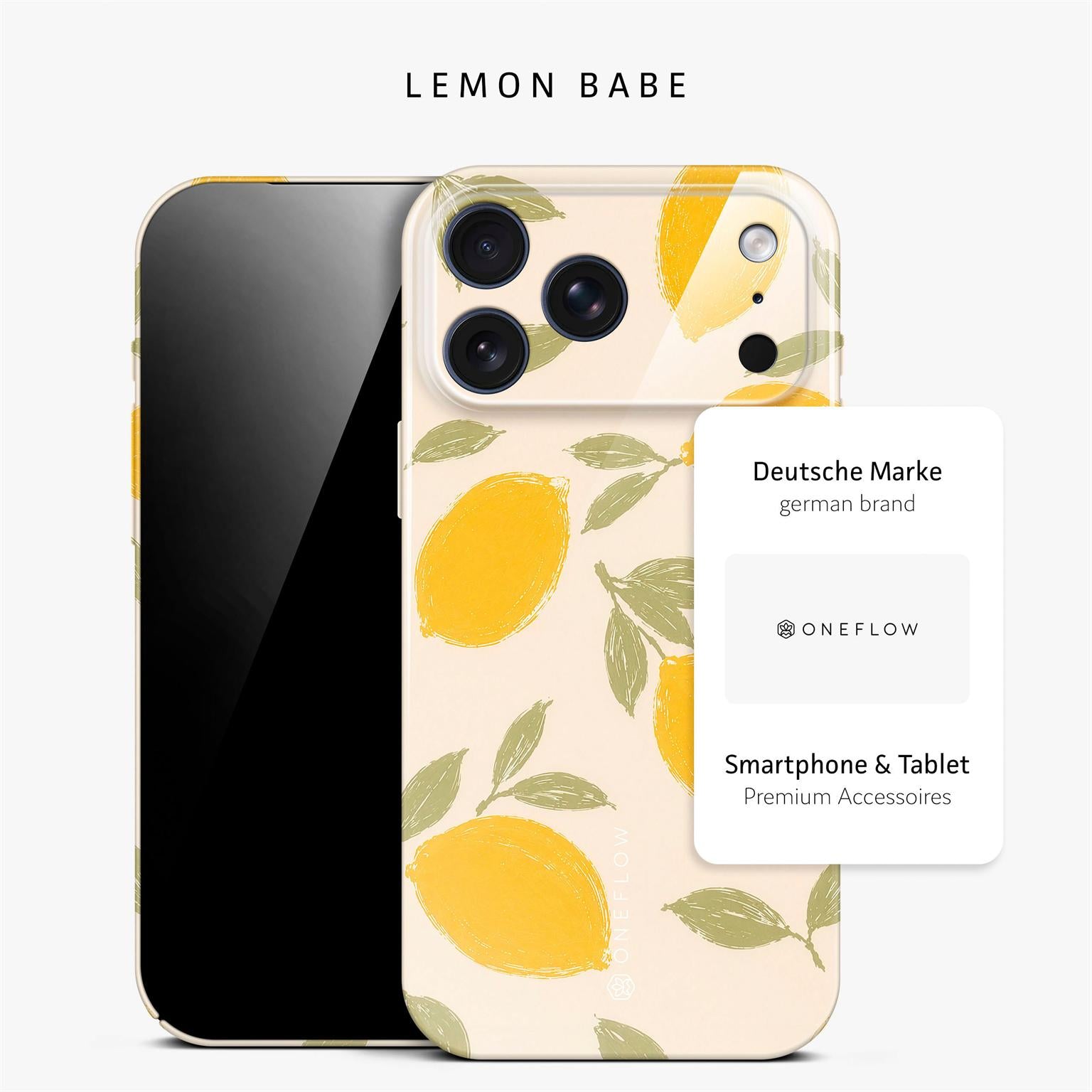 Splash Case für iPhone 18 Pro in der Farbe Lemon Babe (Braun / Beige)