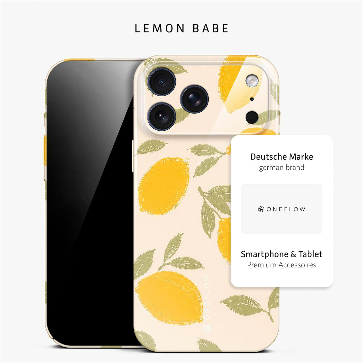 Splash Case für iPhone 18 Pro in der Farbe Lemon Babe (Braun / Beige)