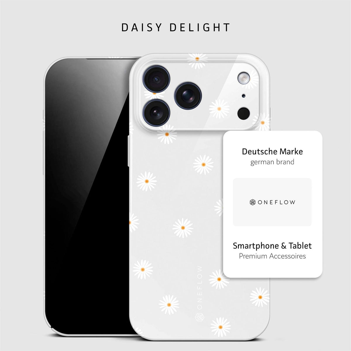 Splash Case für iPhone 18 Pro in der Farbe Daisy Delight (Grau)
