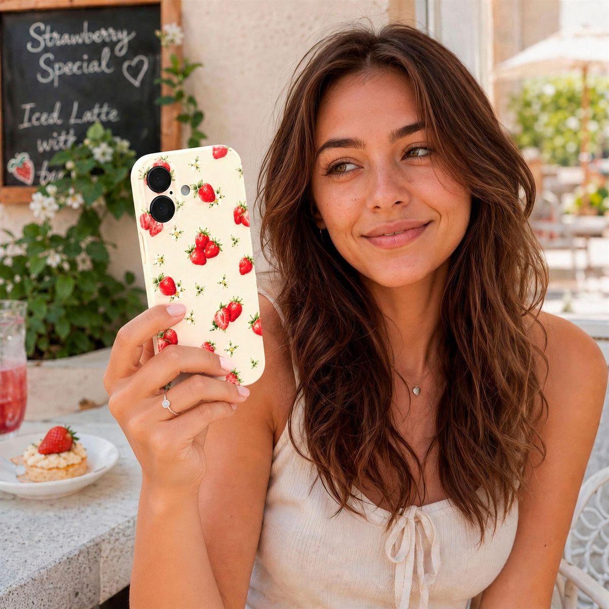 Splash Case für iPhone 18 Pro in der Farbe Strawberry Riot (Braun / Beige)*