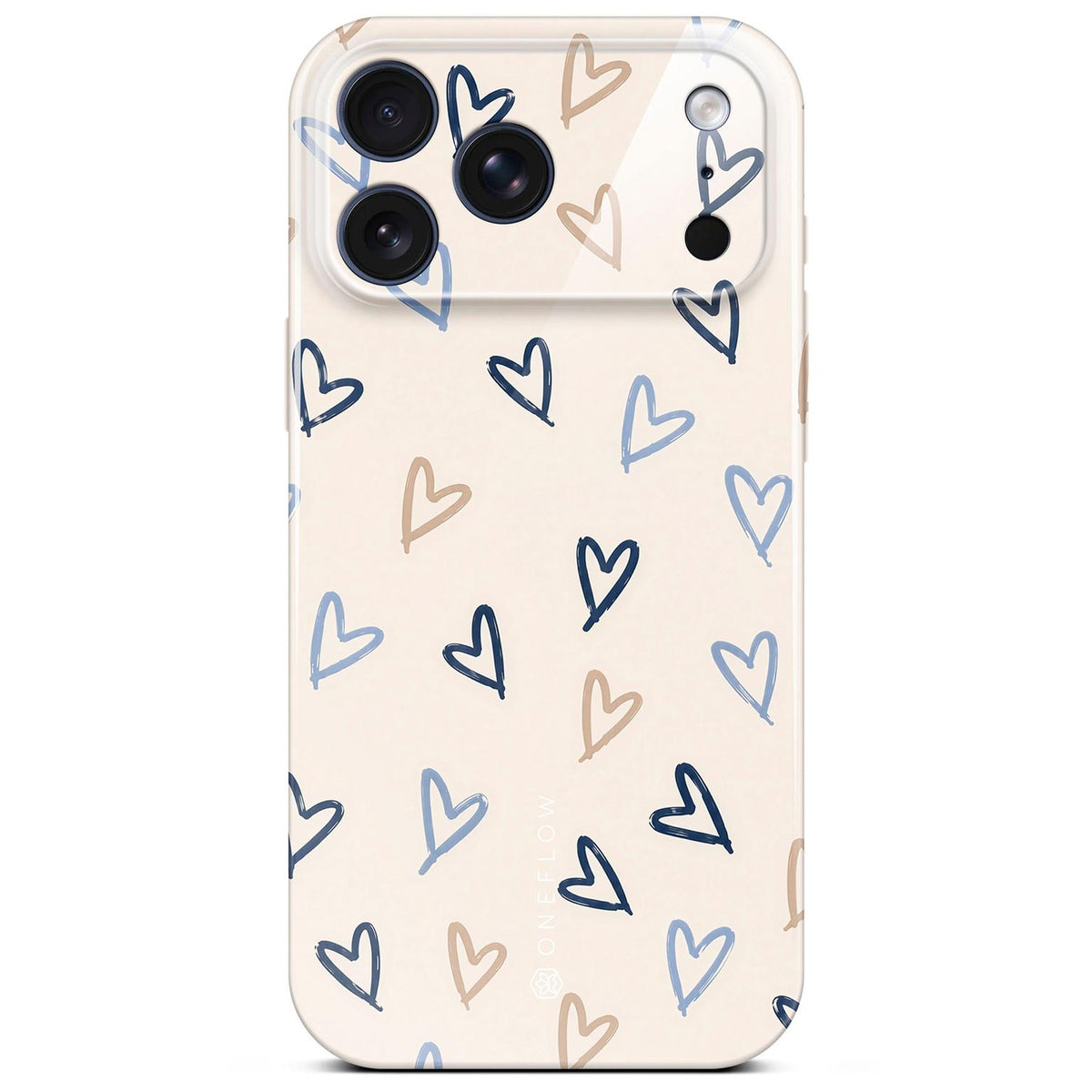 Splash Case für iPhone 18 Pro in der Farbe Denim Doodles (Braun / Beige)