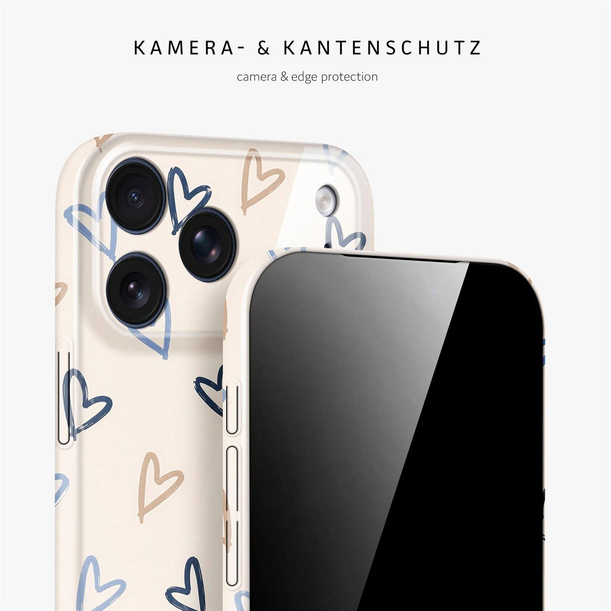 Splash Case für iPhone 18 Pro in der Farbe Denim Doodles (Braun / Beige)