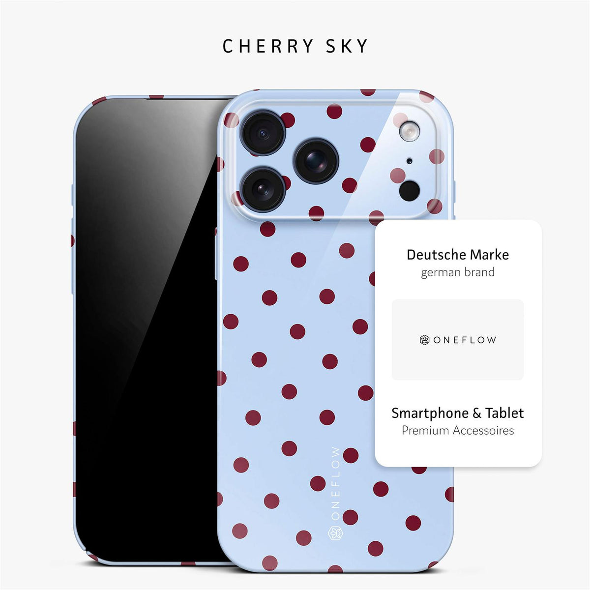 Splash Case für iPhone 18 Pro in der Farbe Cherry Sky (Blau)